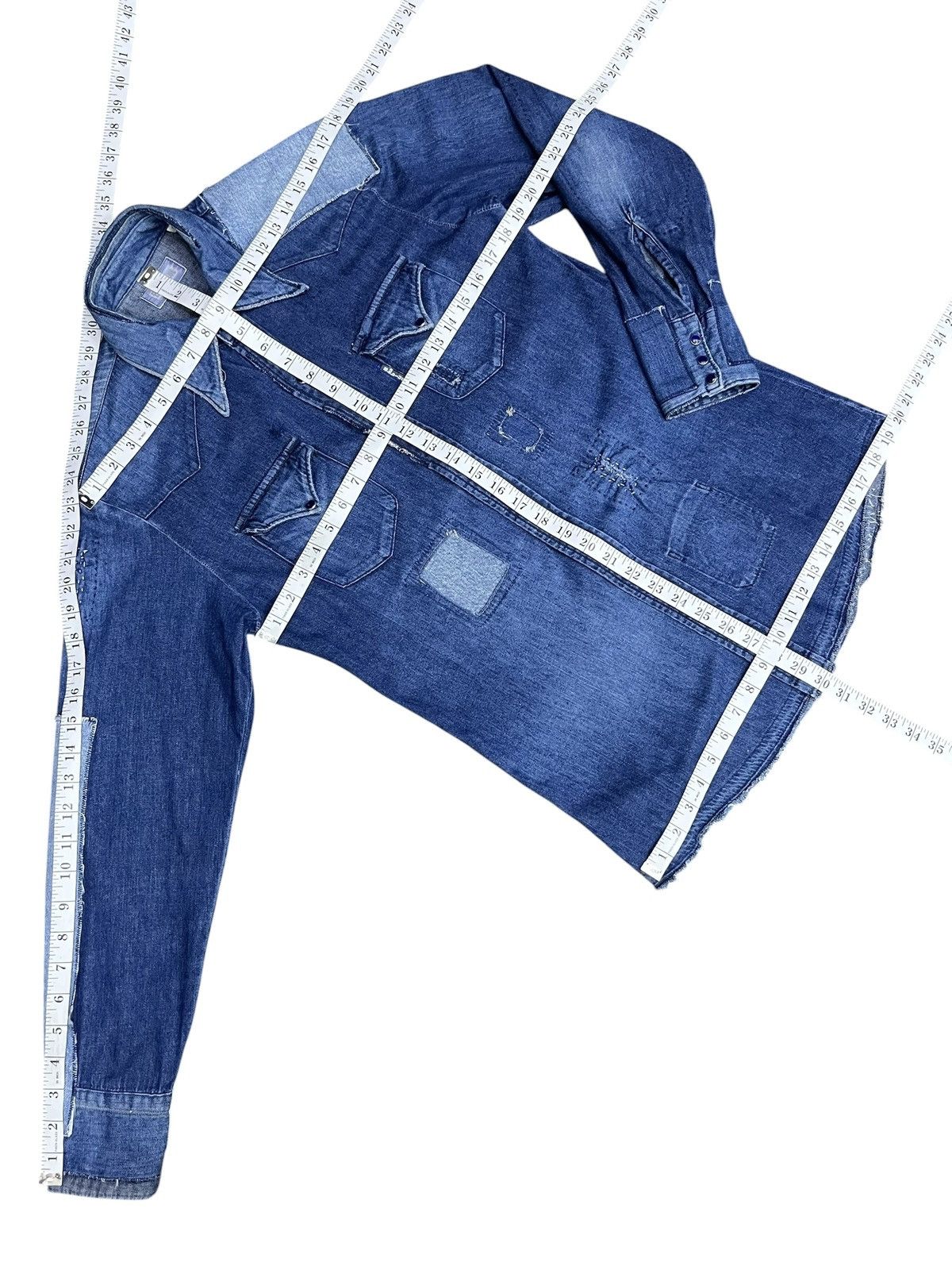 Blue Blue Japan Blue Blue Japan Boro Patchwork Denim Pearl Snap Shirt Size US S / EU 44-46 / 1 - 21 Thumbnail