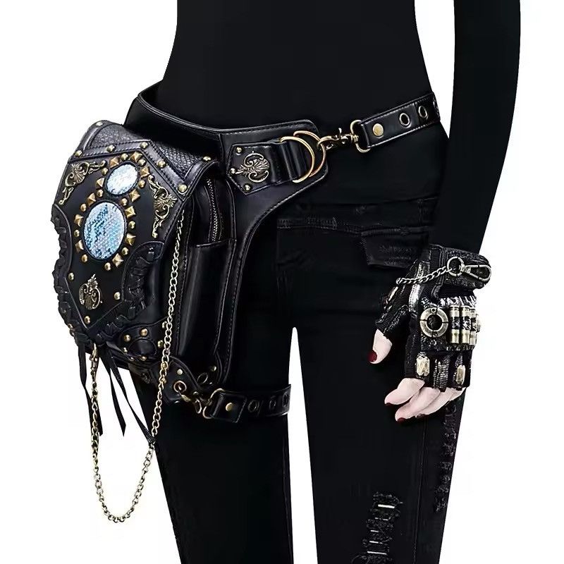 Other Drop Leg Bag Steampunk Retro Rock Punk Waist Belt Size ONE SIZE - 1 Thumbnail