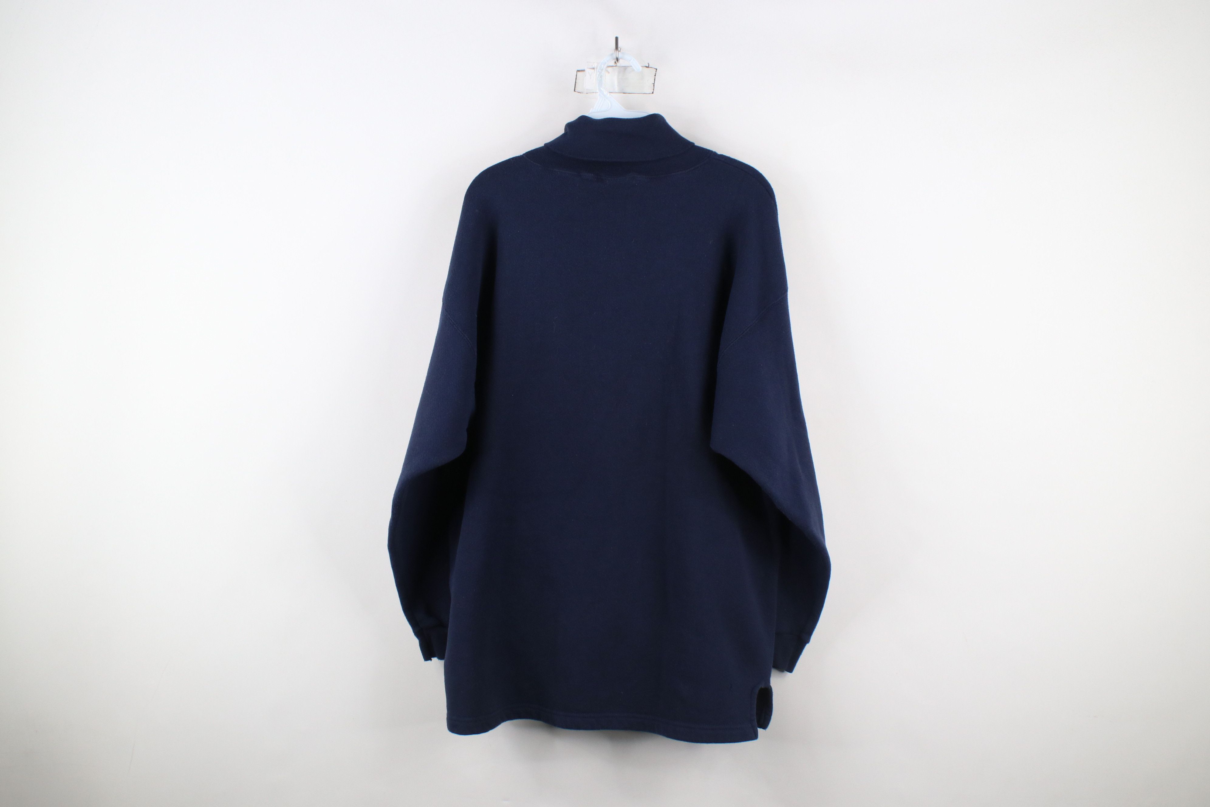 Vintage Vintage 90s Streetwear Tunic Turtleneck Sweatshirt Blue USA Size XL / US 12-14 / IT 48-50 - 10 Thumbnail