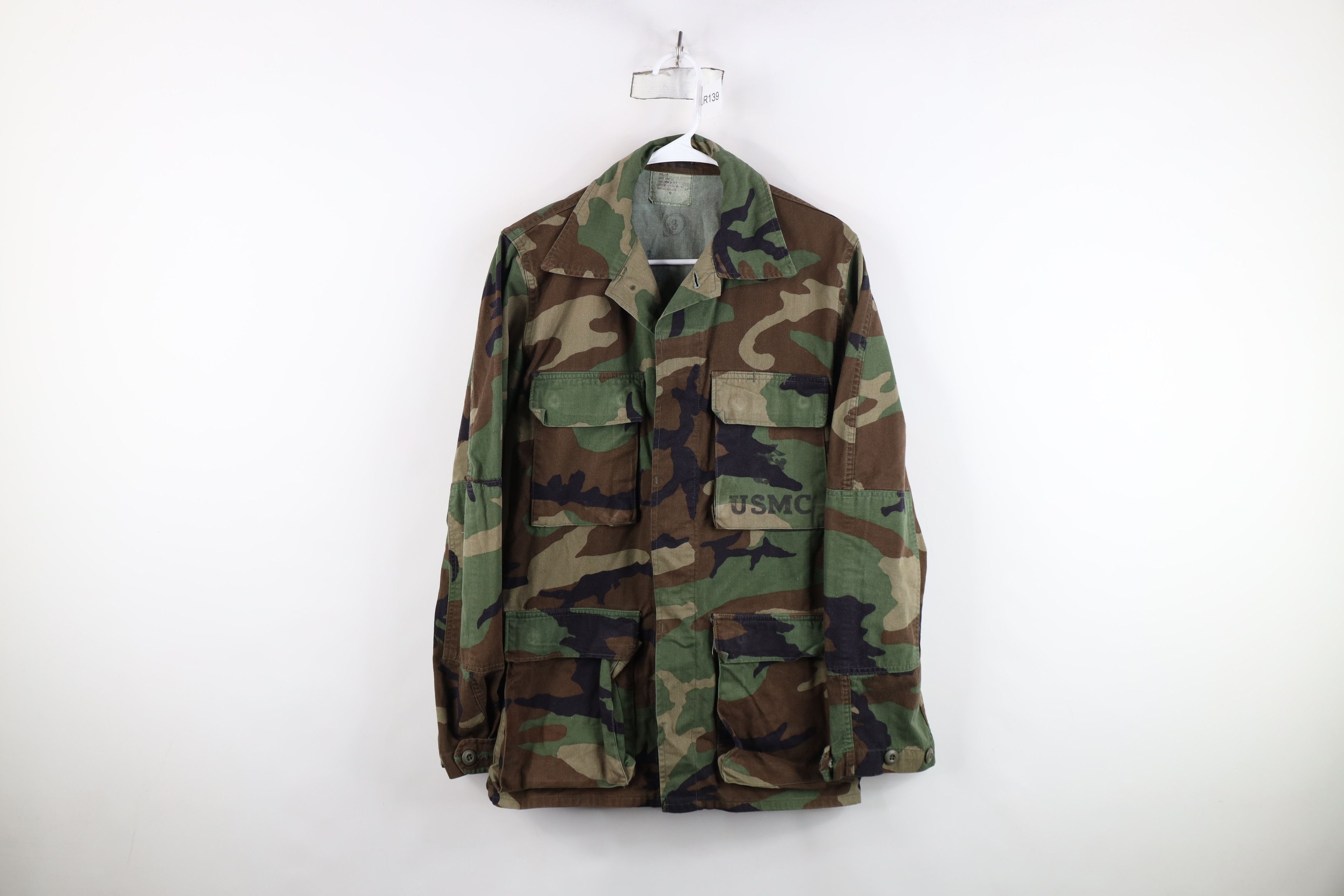 Vintage Vintage 80s USMC Woodland Camouflage Combat Coat Jacket USA Size US S / EU 44-46 / 1 - 1 Thumbnail