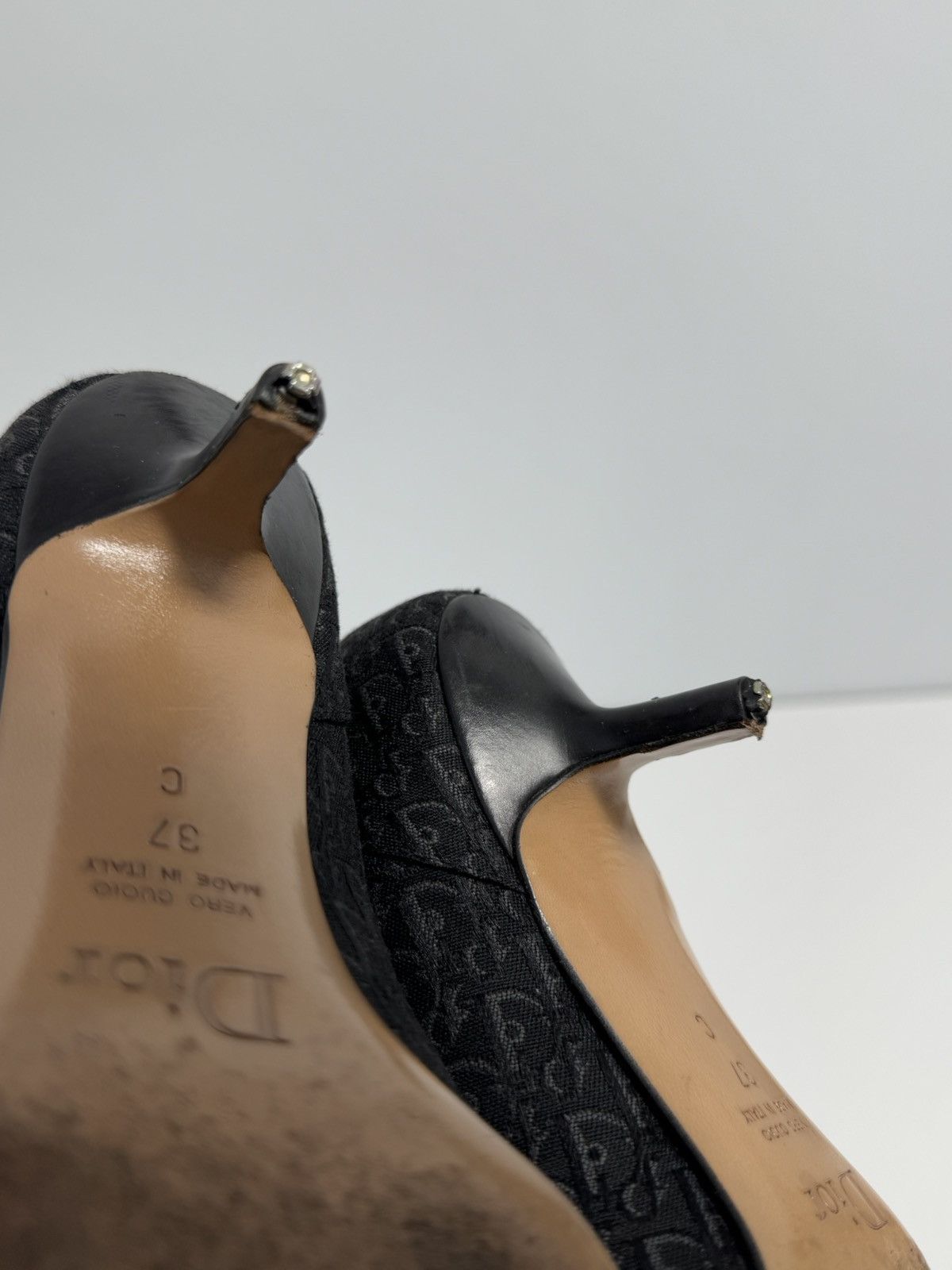 Dior Vintage Authentic Dior Diorissimo Black Jaquard Monogram Size US 7 / IT 37 - 8 Thumbnail