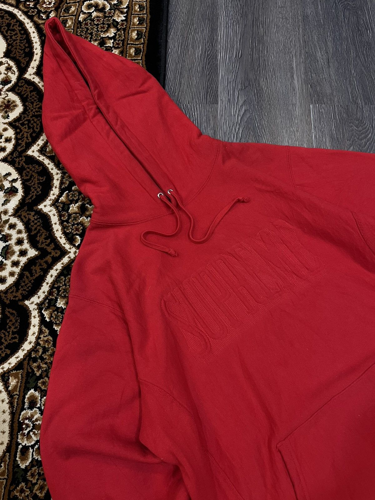 Supreme Supreme Embroidered Outline Hooded Sweatshirt Red Size US L / EU 52-54 / 3 - 2 Thumbnail