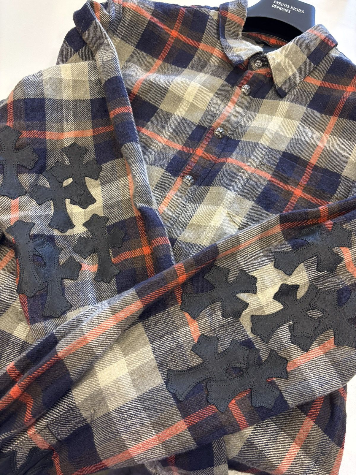 Chrome Hearts Chrome hearts 14 cross patches buttons up shirt Size US XL / EU 56 / 4 - 7 Thumbnail