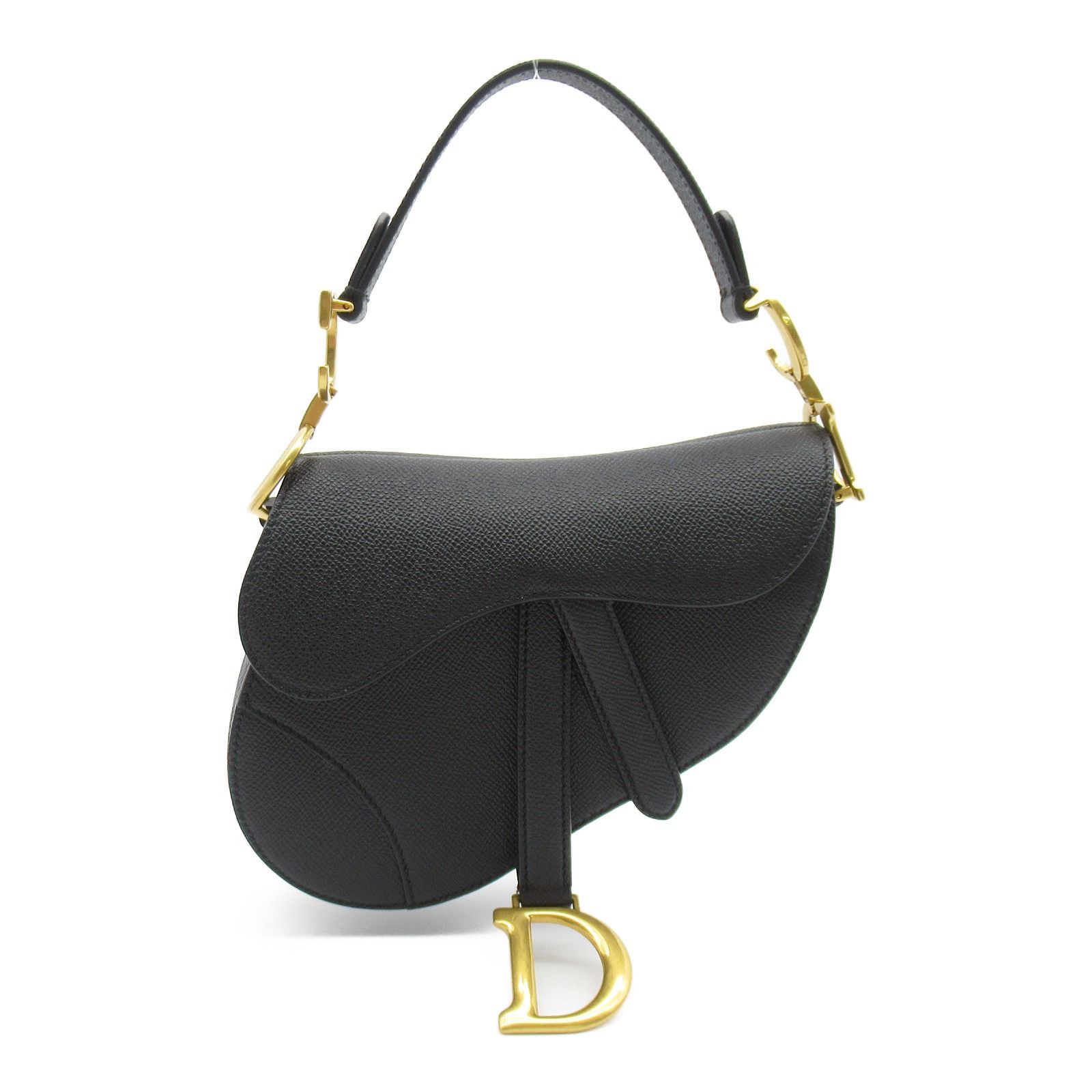 image of Dior Mini Saddle Shoulder Bag Leather Black, Women's