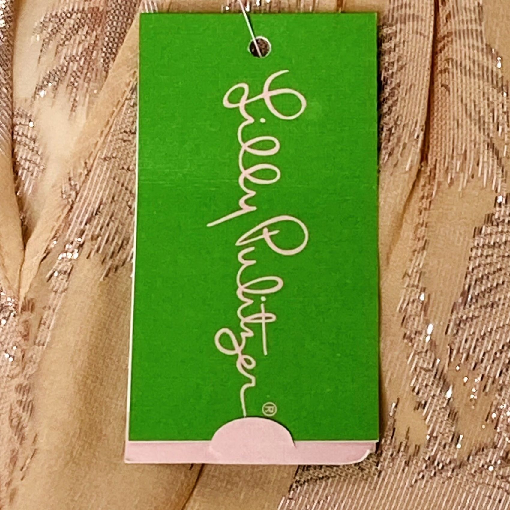 Lilly Pulitzer Lilly Pulitzer Blouse Size S Silk Beccer Peachy Pink & Shiny Metallic Palm Trees Short Flutter Sleeve Womens Size S / US 4 / IT 40 - 6 Thumbnail