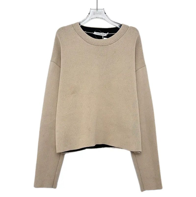 Dior Dior Beige Wool Embroidered Sweater for Women 0089 Size S / US 4 / IT 40 - 1 Thumbnail