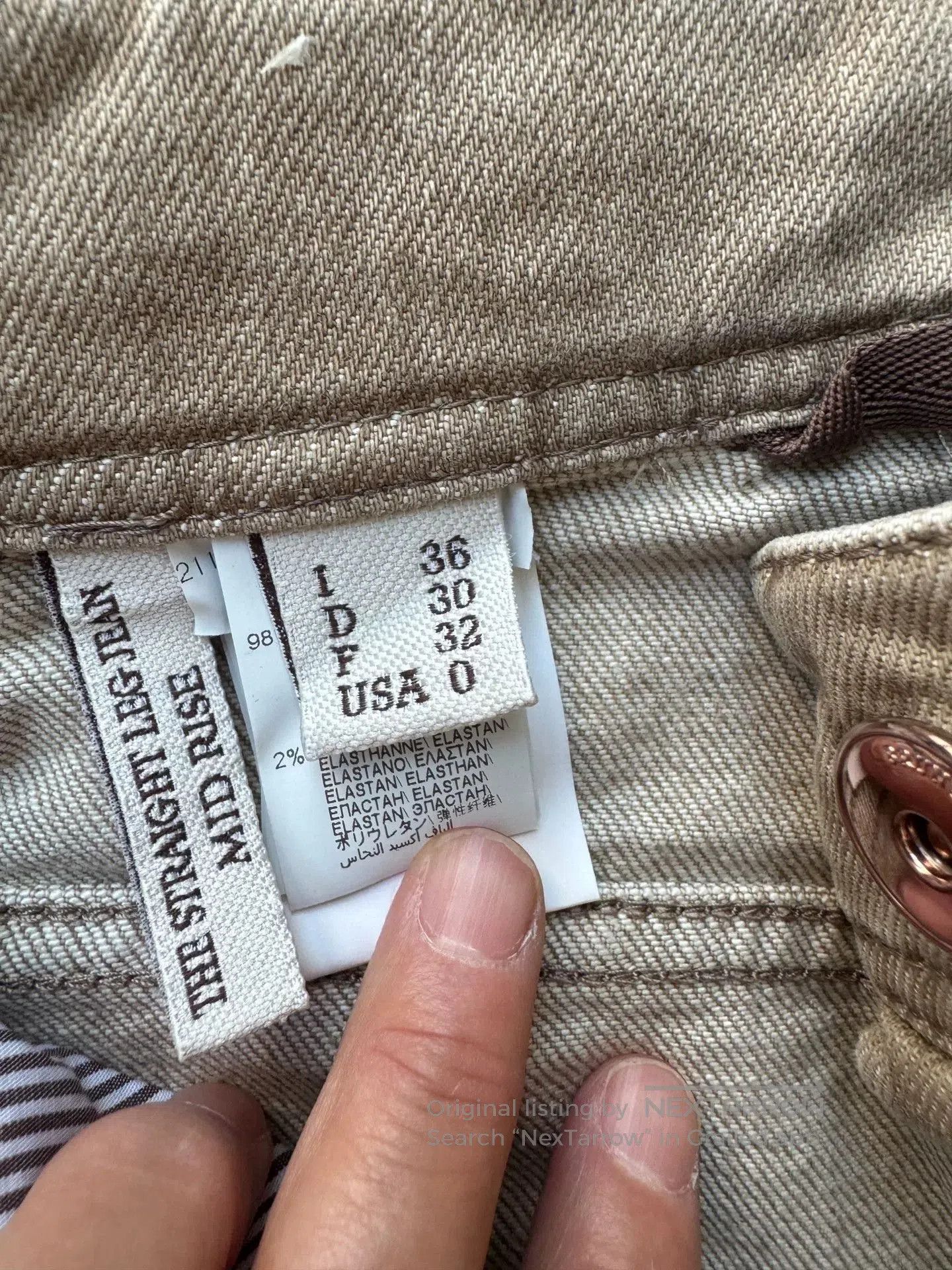 Brunello Cucinelli Brunello Cucinelli Beige Straight Jeans. Size 35" - 4 Thumbnail