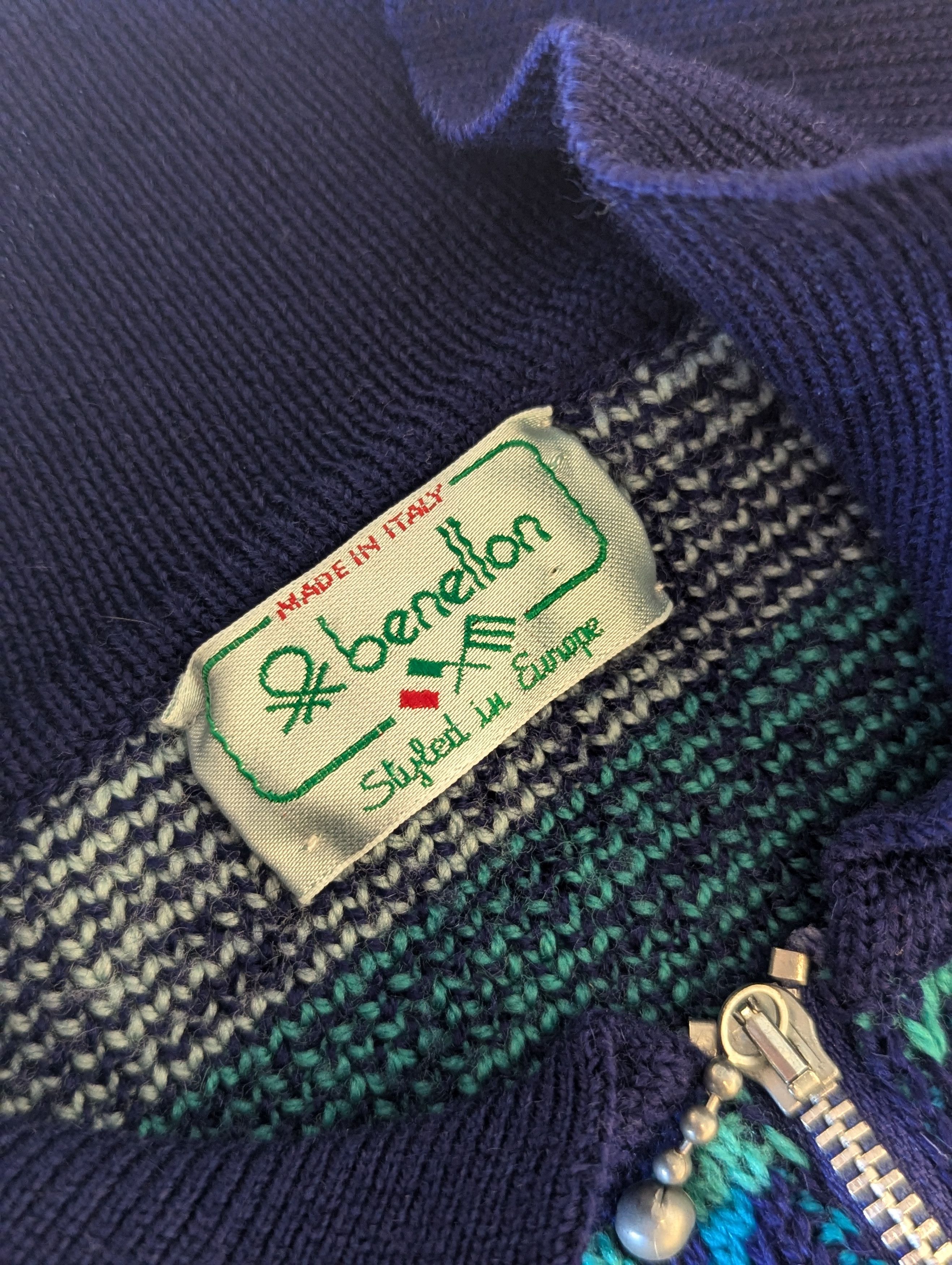 Benetton Vintage Benetton Wool Zip Sweater Size US XXL / EU 58 / 5 - 4 Thumbnail