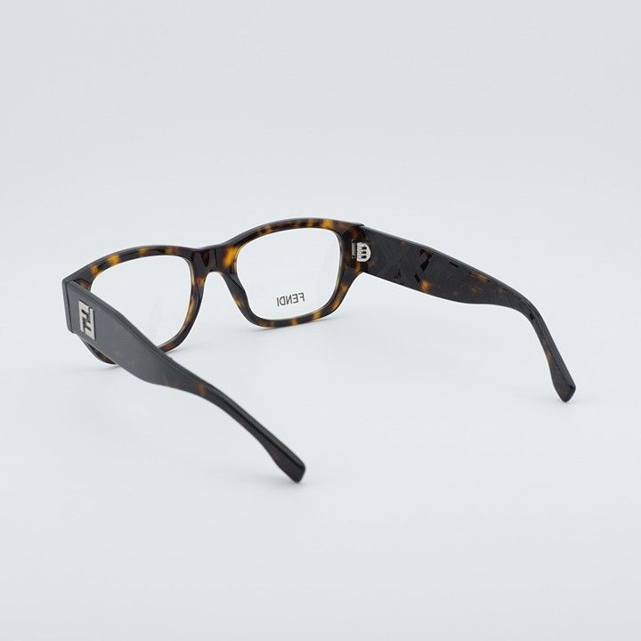 Fendi Fendi FE50123I 052 Eyeglasses Havana 53mm Square Frame Size ONE SIZE - 8 Thumbnail