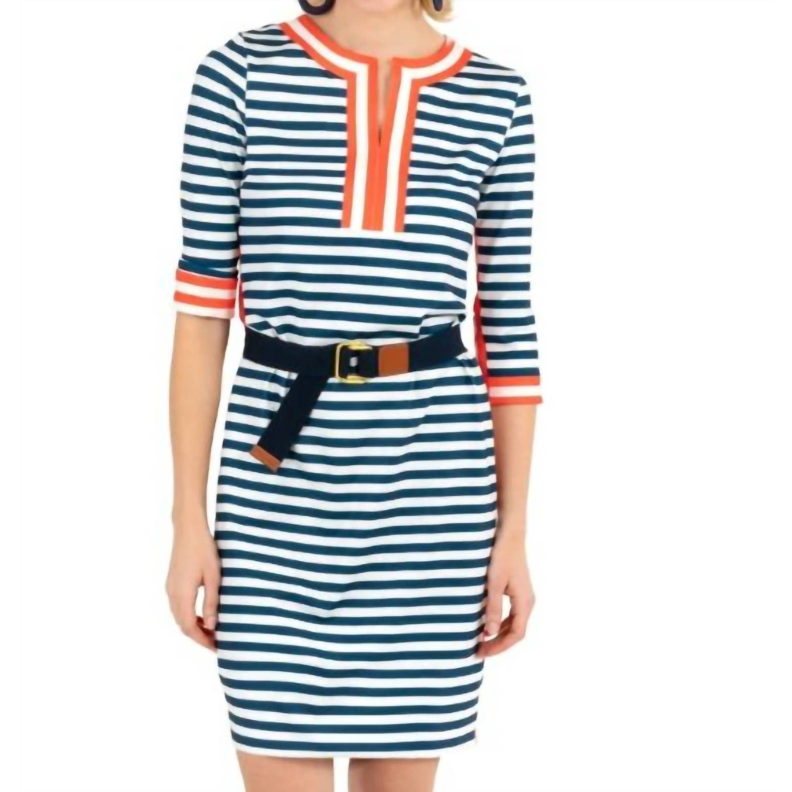 Gretchen scott split neck dress the hinckley in navy grailed