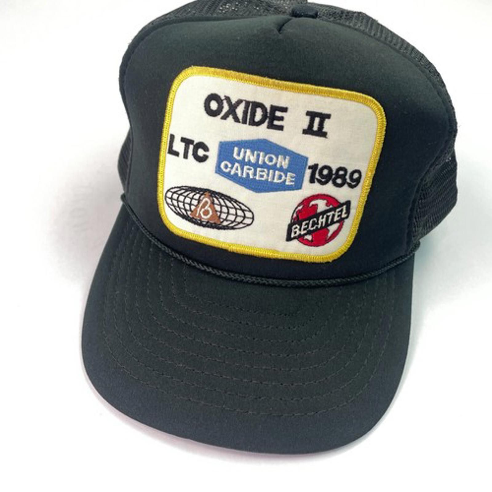 Other 80s Trucker Hat Patch Rope Union Carbide Bechtel Mesh Black Size ONE SIZE - 1 Thumbnail