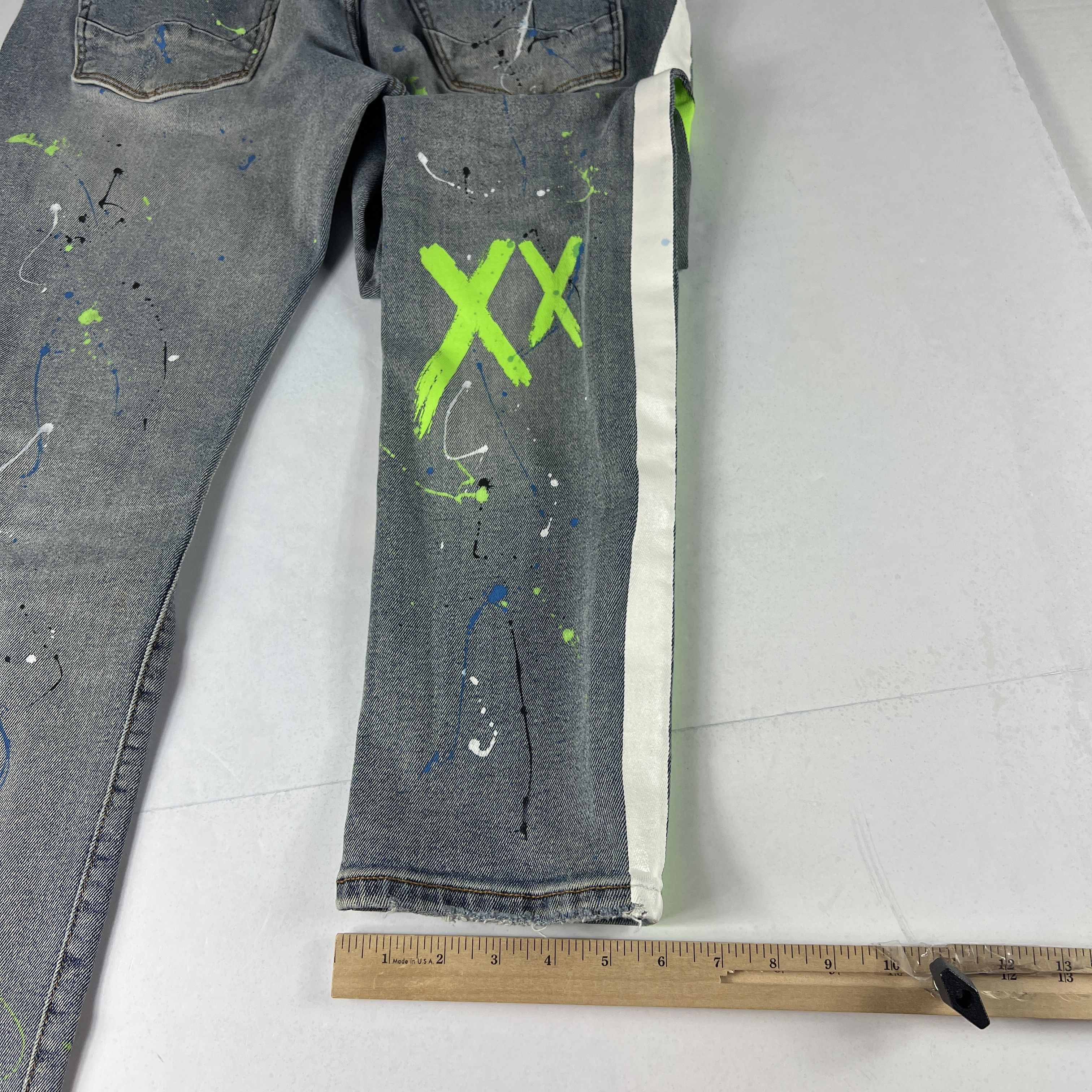 Cult Of Individuality Cult Of Individuality Jean Rocker Slim Paint Splatter Denim Size US 33 - 14 Thumbnail