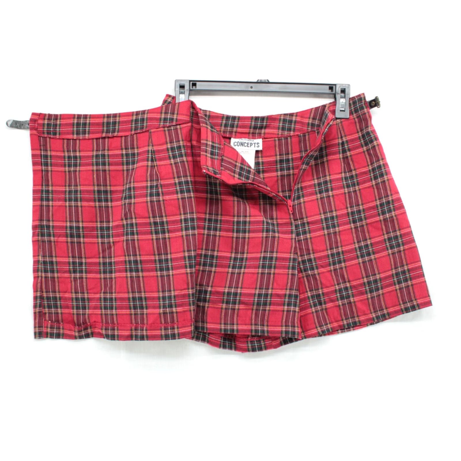 Vintage VINTAGE California Concepts Plaid Mini Skort Women's Size 7 Red Belted Size 28" / US 6 / IT 42 - 4 Thumbnail