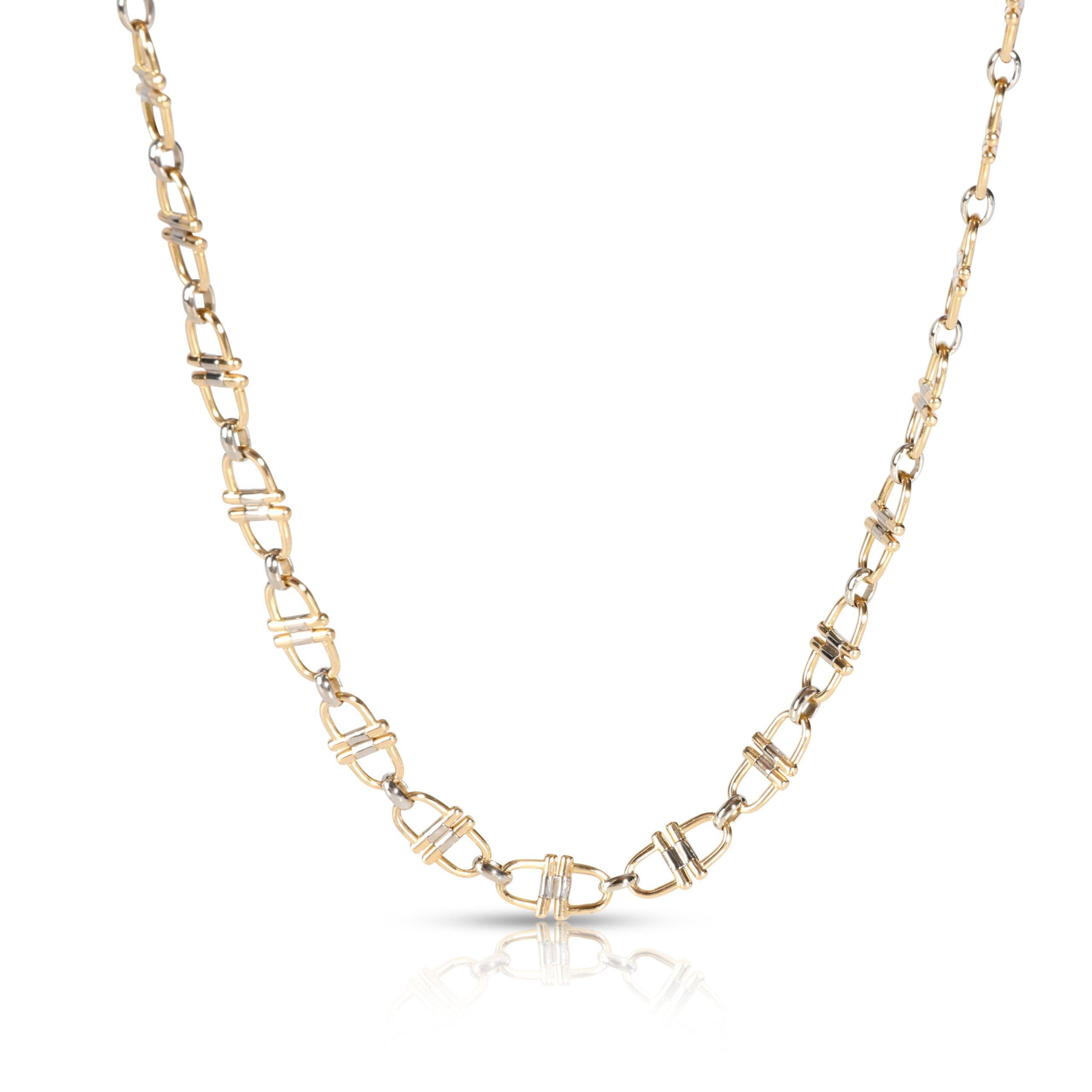 HorseBit Styled Linked Necklace in 18K Yellow Gold