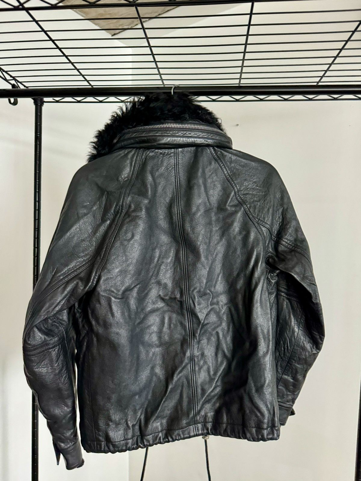 Saint Laurent Paris Saint Laurent Black Leather Jacket with Removable Fur Collar Size XS / US 0-2 / IT 36-38 - 4 Thumbnail