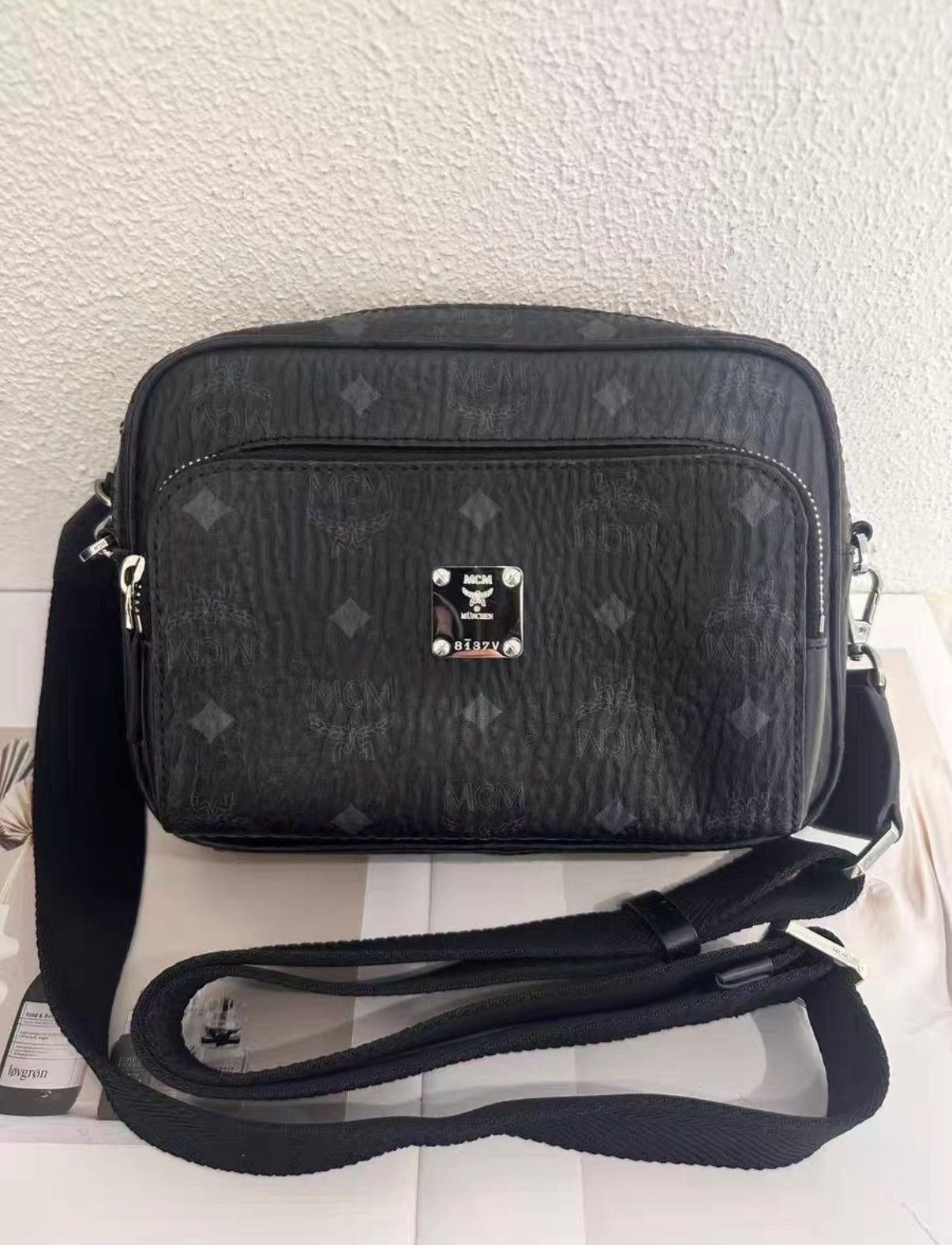 MCM MCM black monogram camera bag J38 Size ONE SIZE - 1 Thumbnail