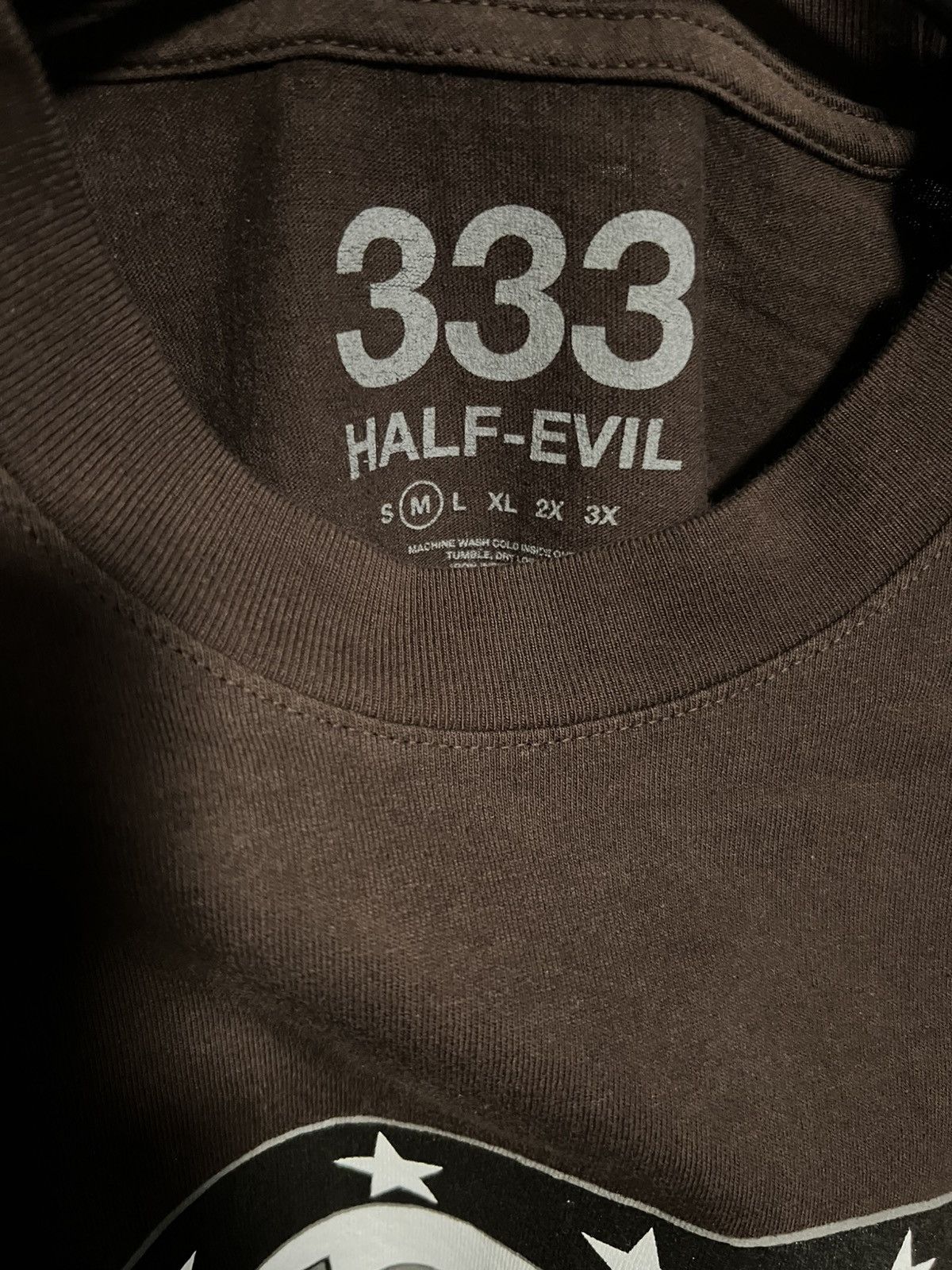 Half Evil HALF EVIL - EVIL OVAL TEE (BROWN) MEDIUM Size US M / EU 48-50 / 2 - 2 Thumbnail