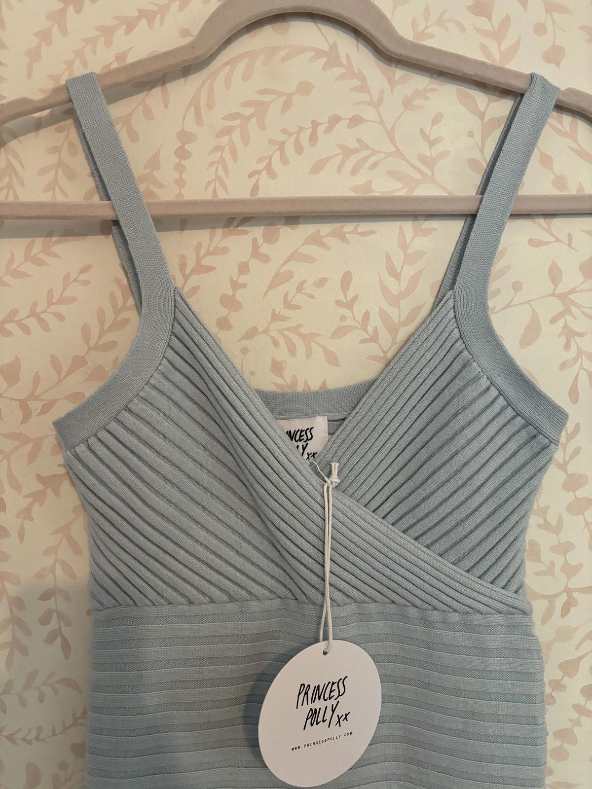 Designer NWT Princess Polly Light Blue Bodycon Dress Size S / US 4 / IT 40 - 4 Thumbnail