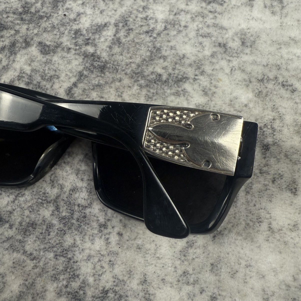 Chrome Hearts Chrome Hearts G-MONEY Black Silver Cross Shield Sunglasses Size ONE SIZE - 2 Thumbnail