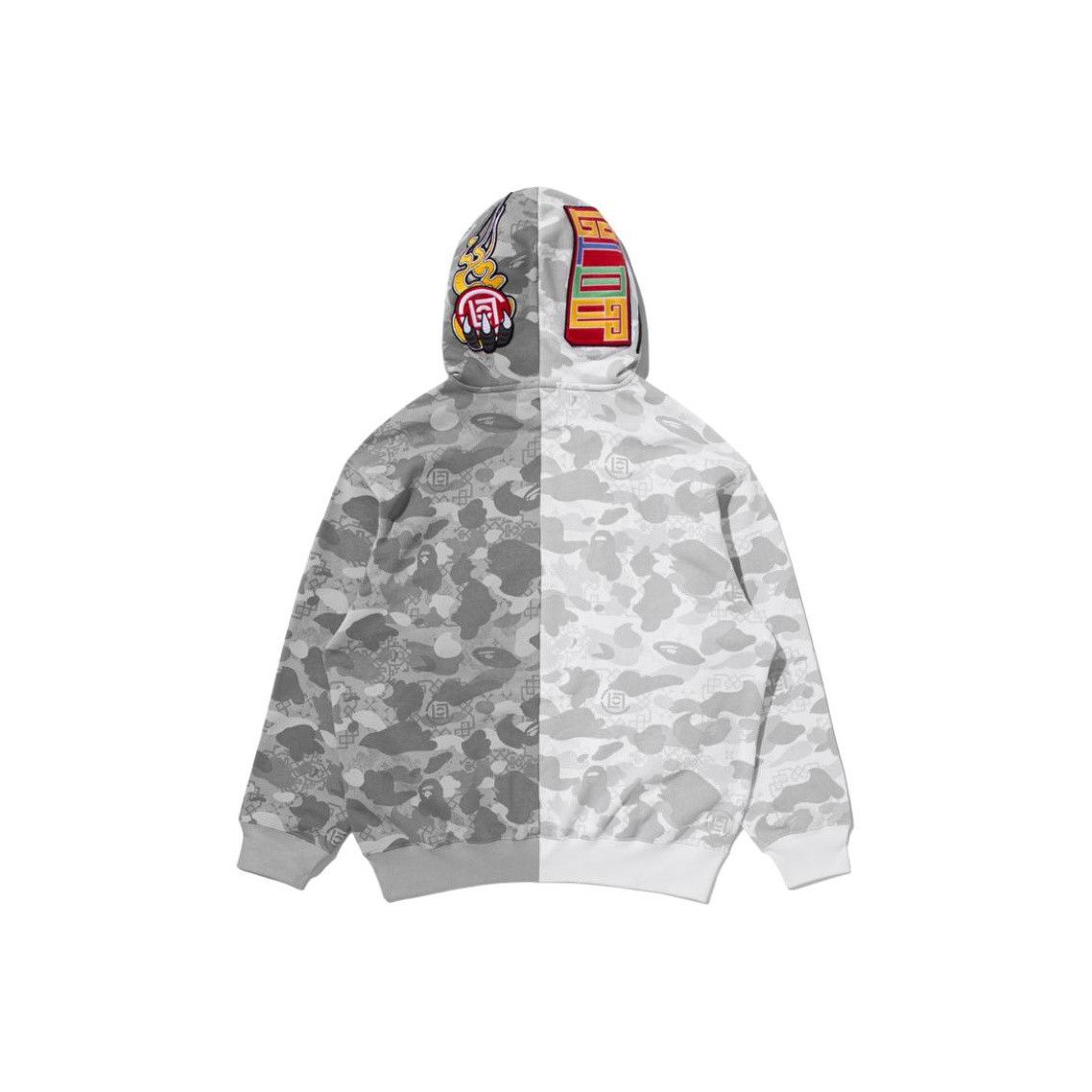 Bape A BATHING APE x CLOT Camo Split Shark Hoodie Size S Size US S / EU 44-46 / 1 - 1 Thumbnail