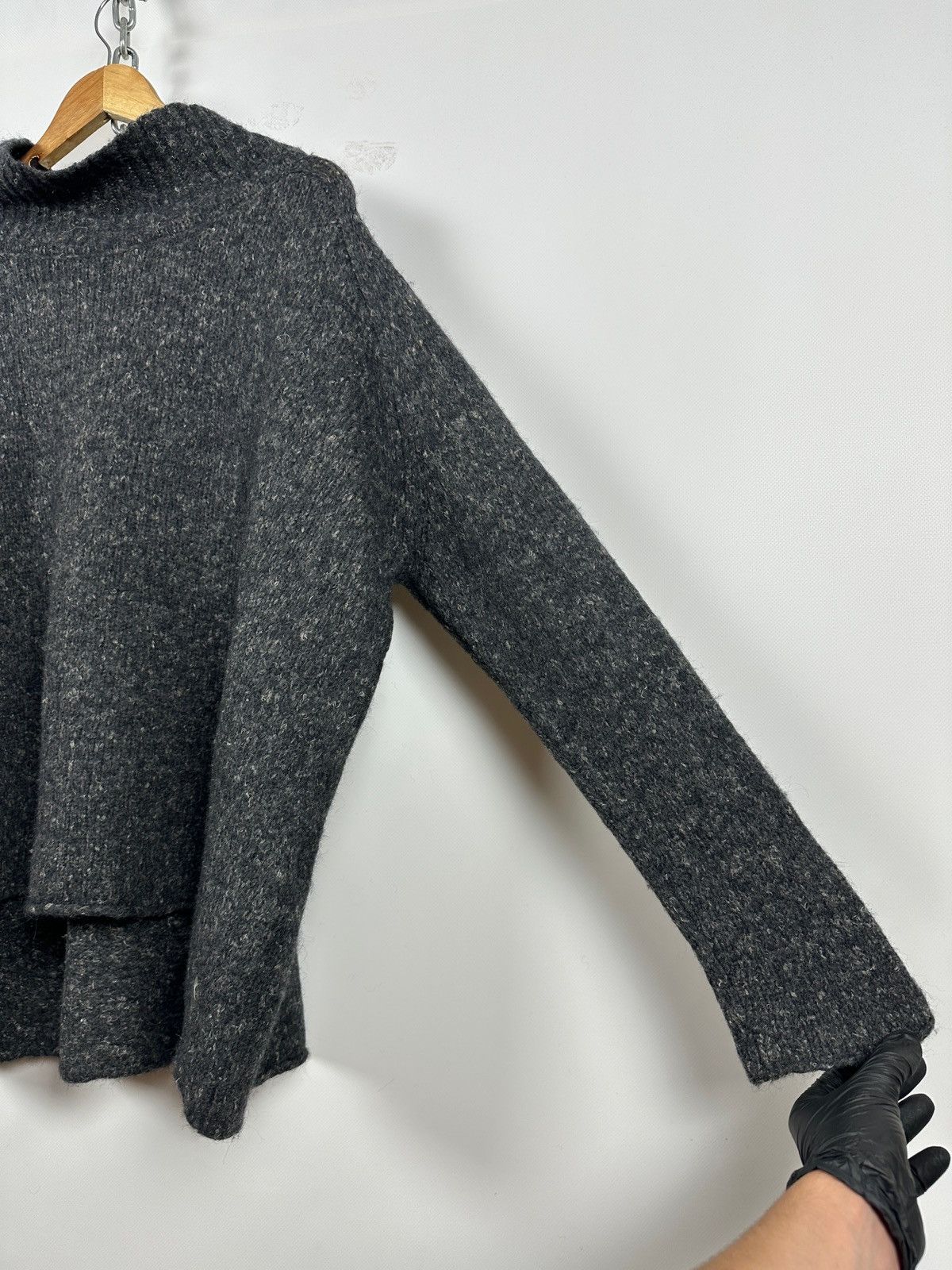 Rundholz Rundholz Wool/Alpaca/Linen Gray Oversized High Neck Sweater Size M / US 6-8 / IT 42-44 - 10 Thumbnail