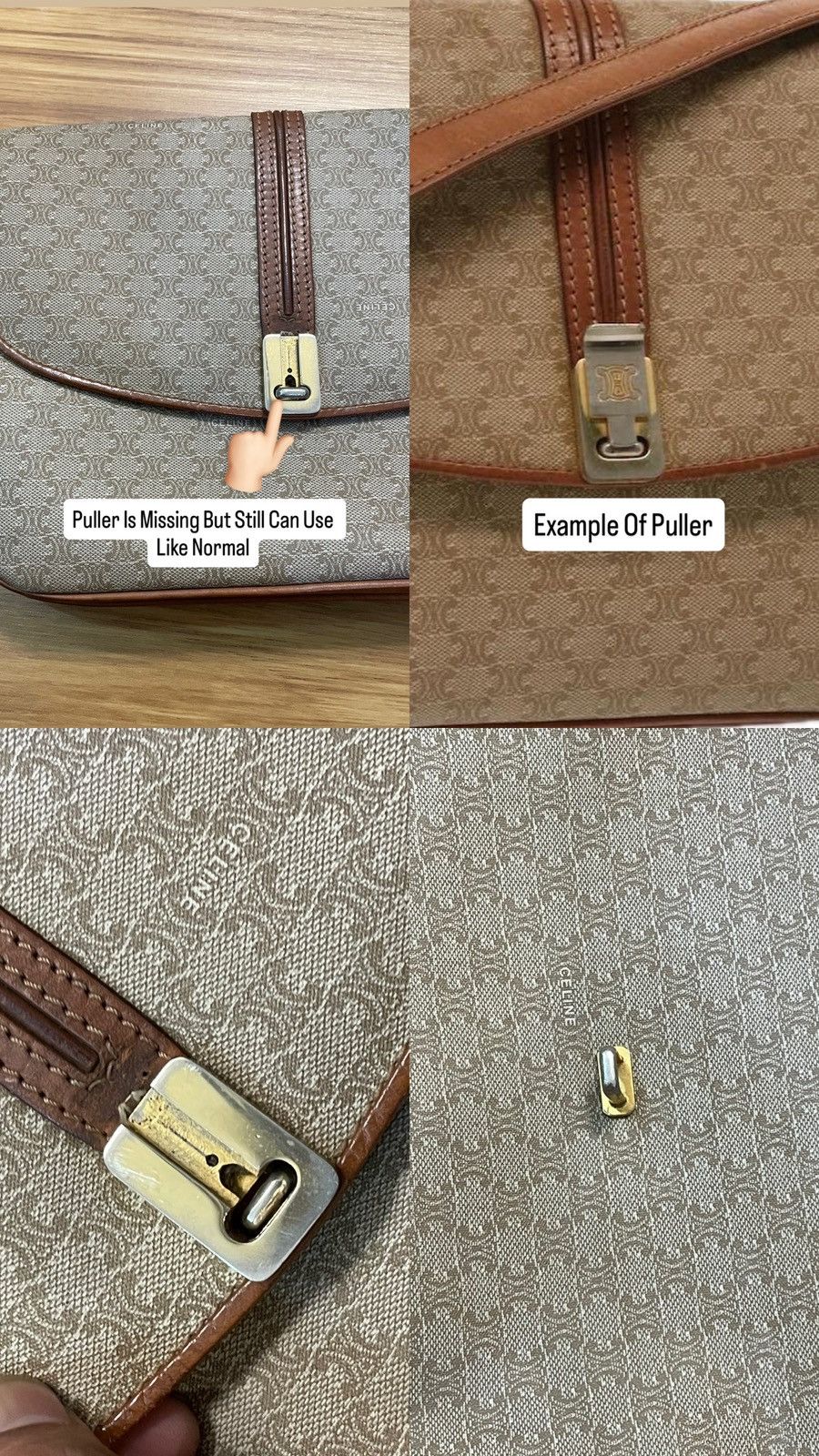 Celine Vintage Celine Macadam Blason Leather Shoulder Bag (M06) Size ONE SIZE - 23 Thumbnail