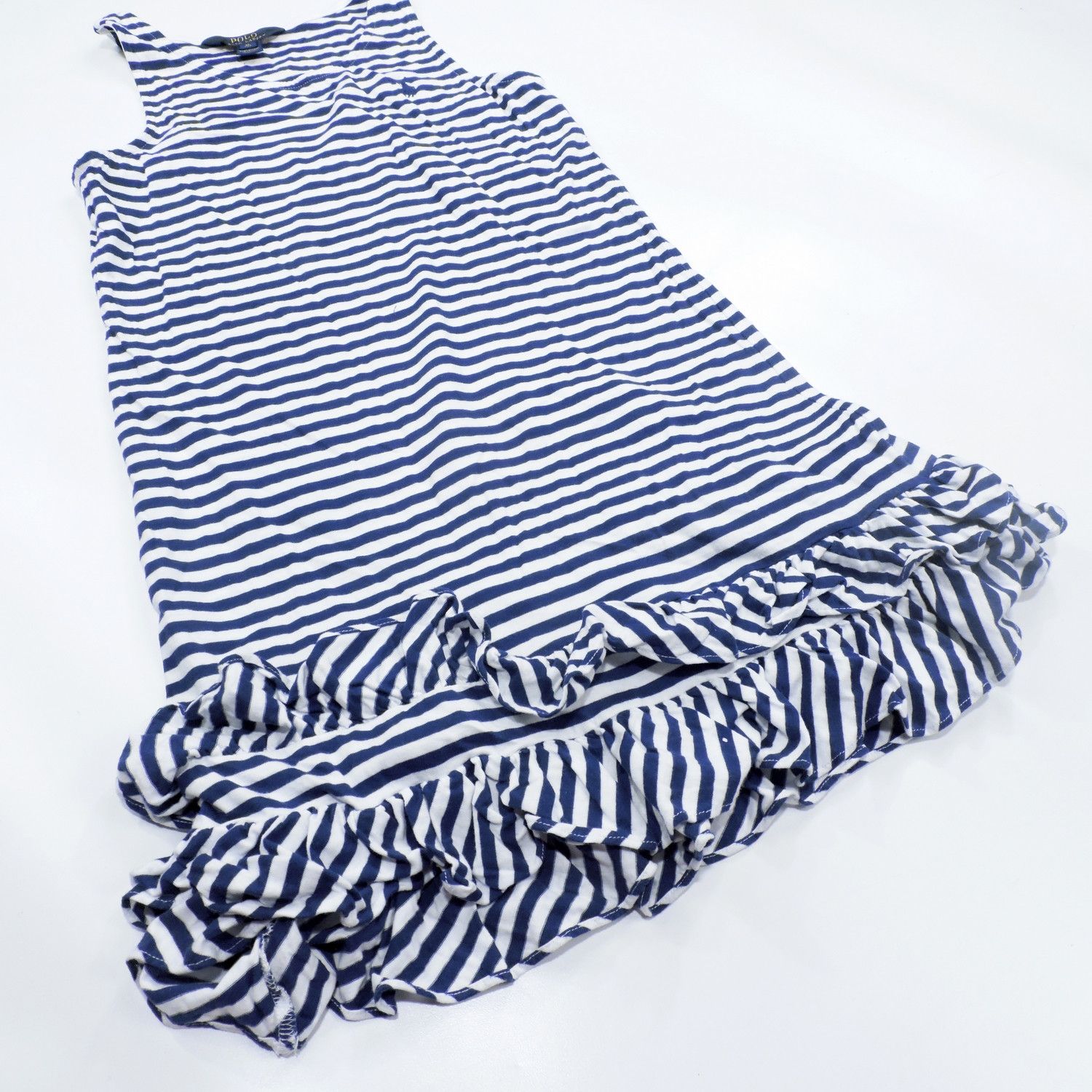 Polo Ralph Lauren POLO RALPH LAUREN GIRLS BLUE/WHITE STRIPED SLEEVELESS DRESS Size XL / US 12-14 / IT 48-50 - 11 Thumbnail