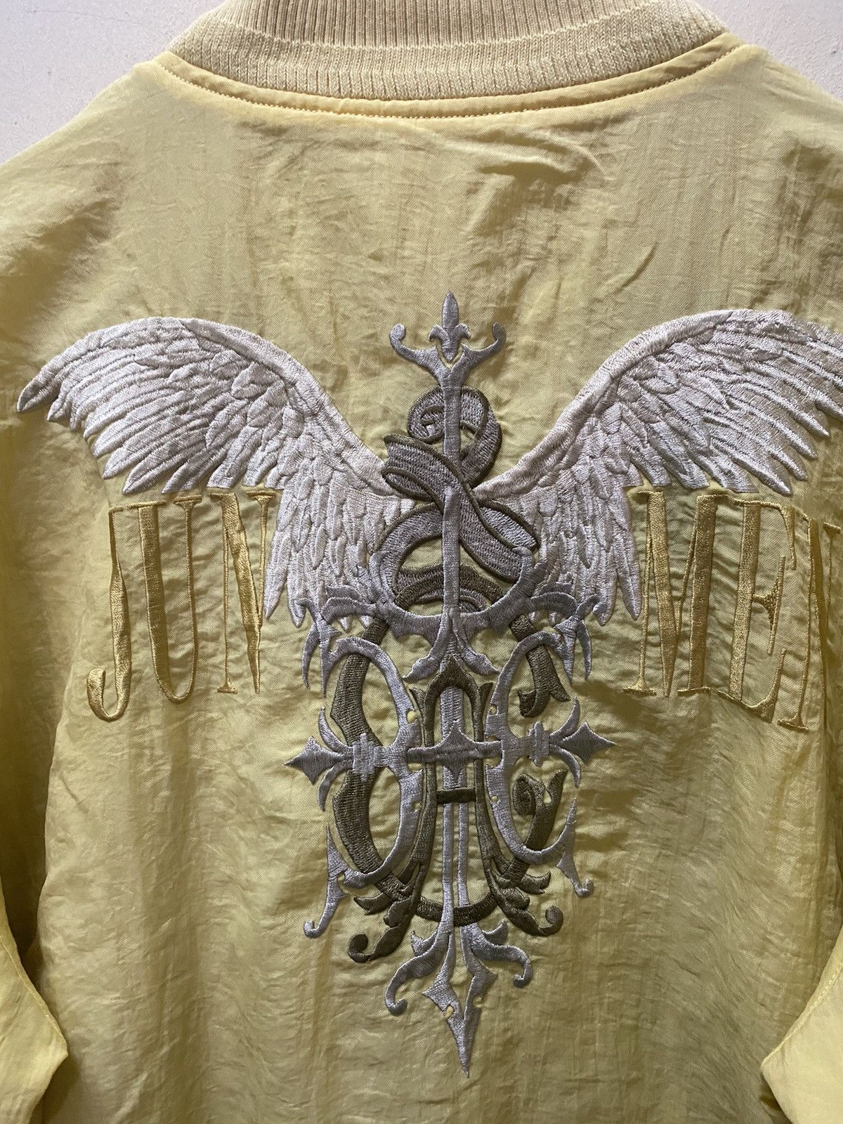 Designer × Japanese Brand Jun Men Embroidery Big Logo Reversible Bomber Jacket Size US XL / EU 56 / 4 - 3 Thumbnail