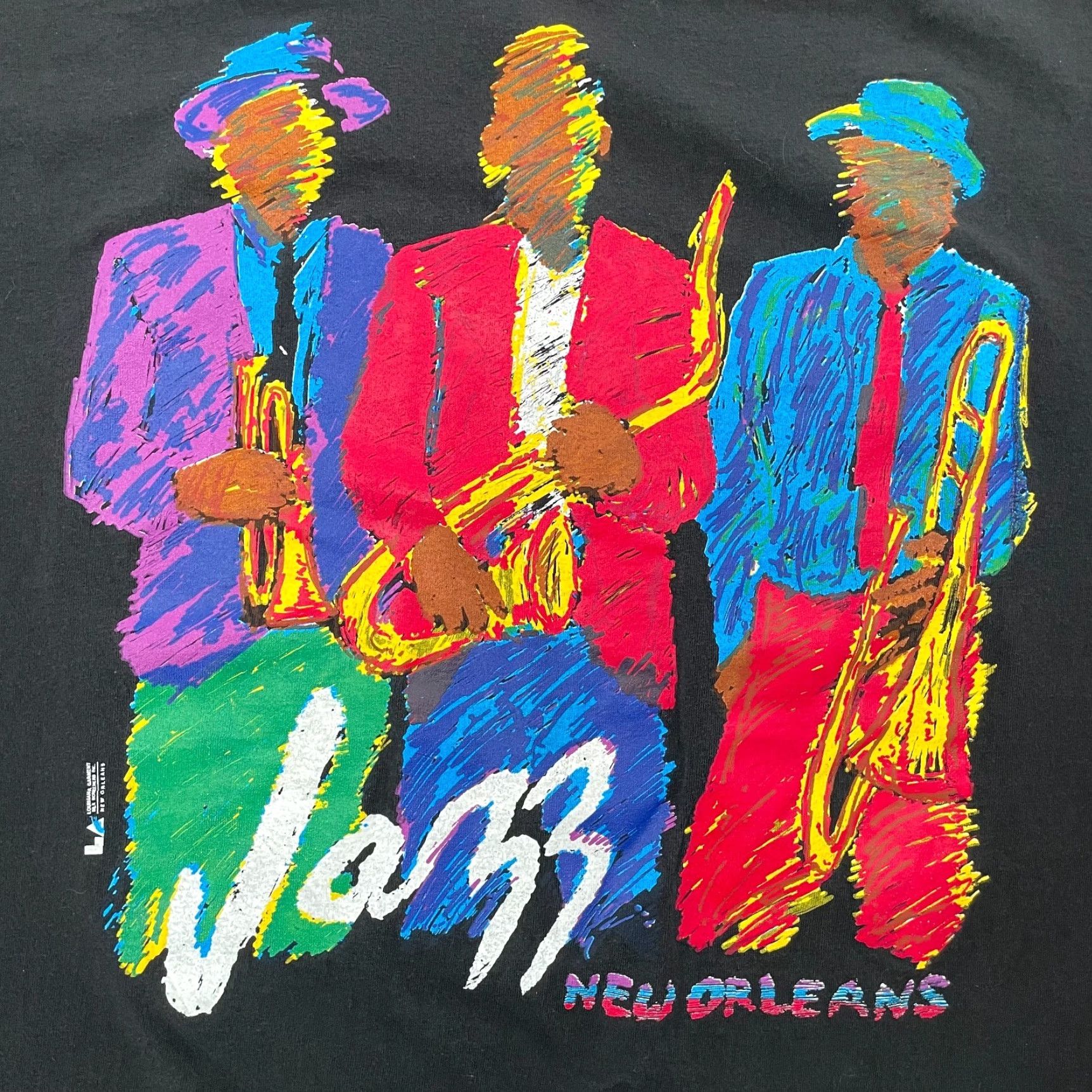 Hanes VINTAGE New Orleans Shirt Adult Extra Large Black Graphic Jazz Music Mens XL Shirt Size US XL / EU 56 / 4 - 4 Thumbnail