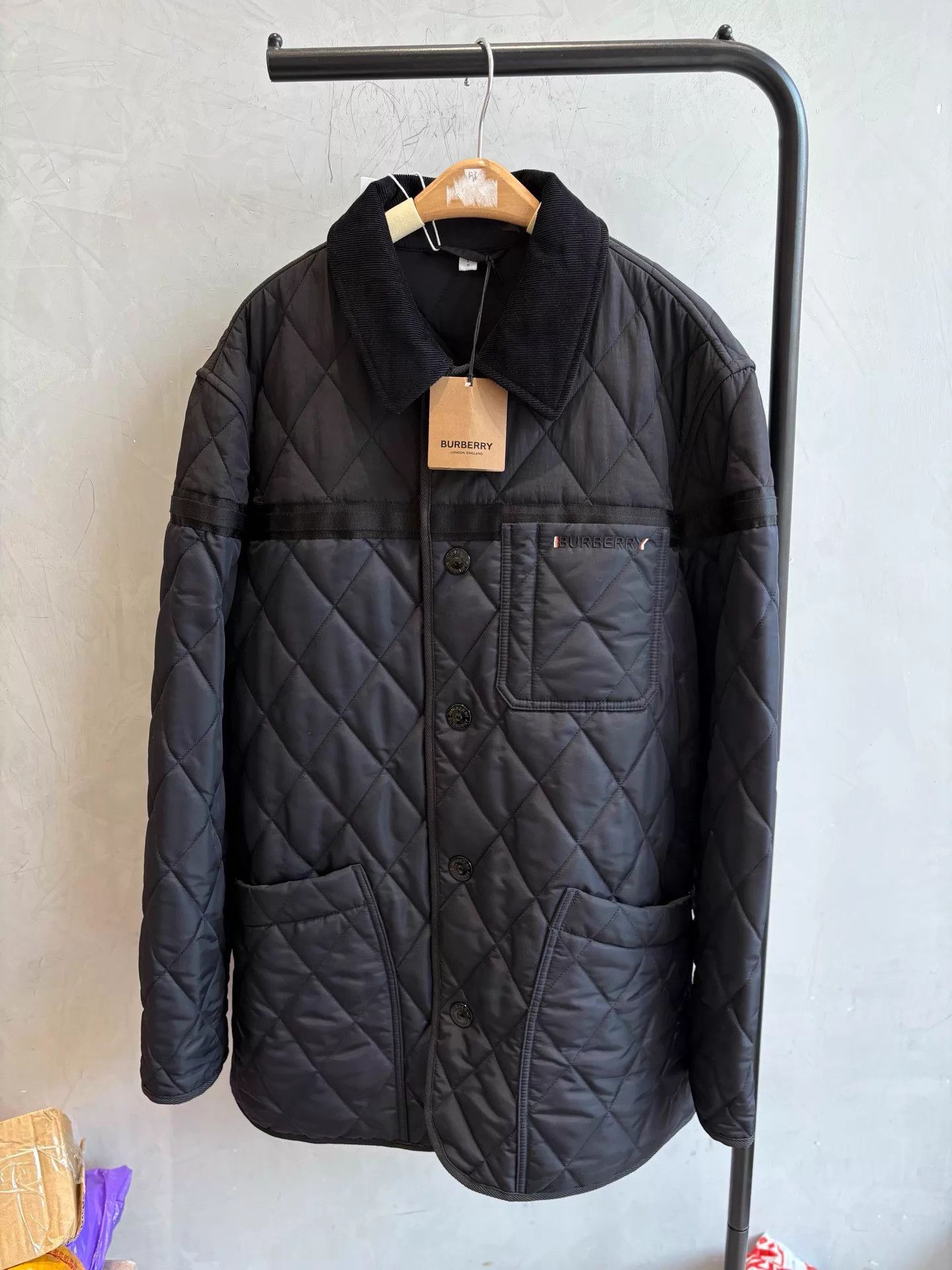 Burberry Burberry Deep Navy Cotton Puffer Jacket Men's L Size US L / EU 52-54 / 3 - 1 Thumbnail