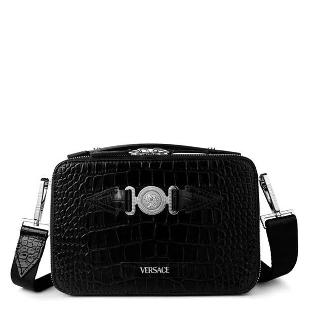 Versace o1g2r1mq0824 Size: OS / Croco Camera Bag in Black & Silver Size ONE SIZE - 1 Thumbnail