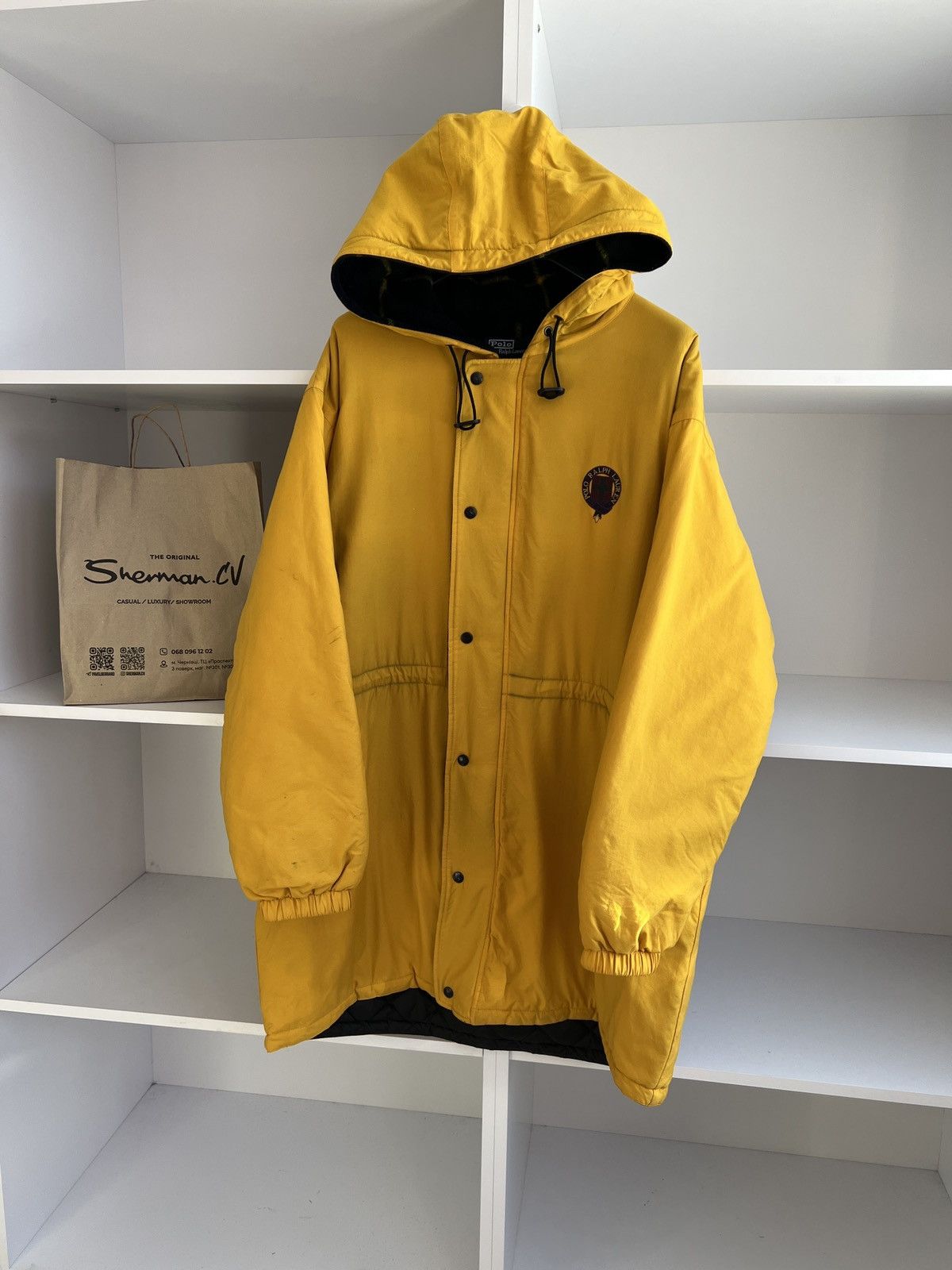 Polo Ralph Lauren × Vintage Vintage Polo Ralph Lauren Parka Mens Yellow Coat Cotton Size US XL / EU 56 / 4 - 2 Thumbnail