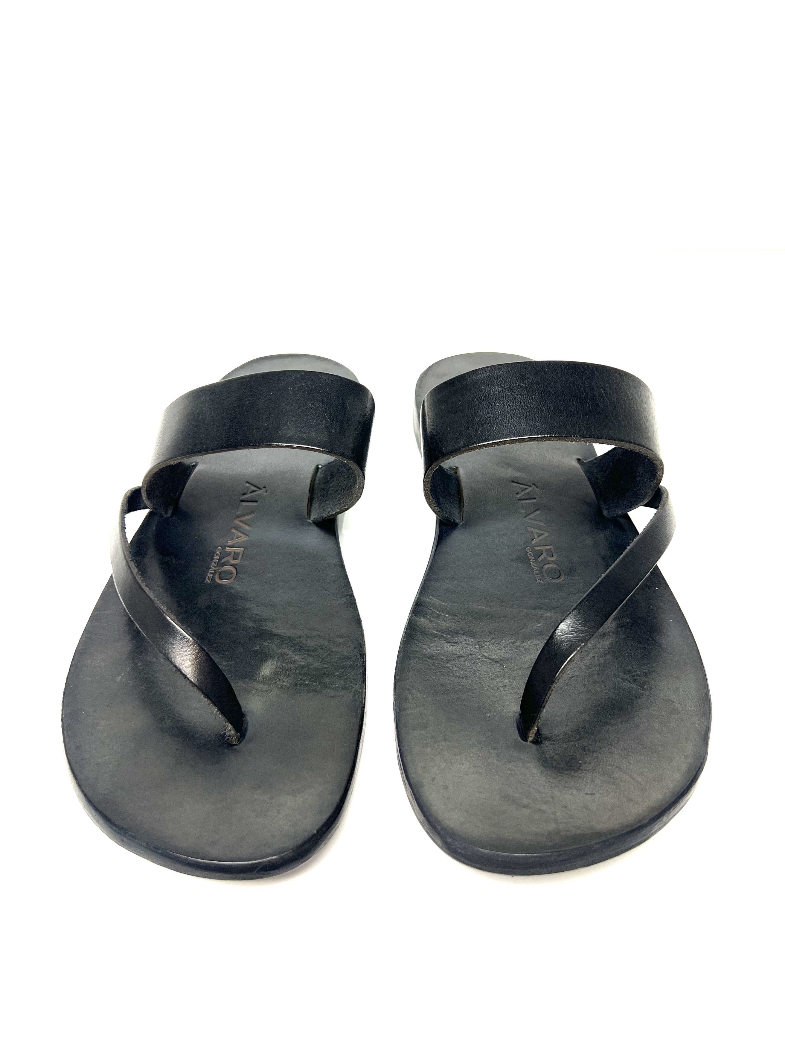 Other ALVARO GONZALEZ BLEU LEATHER HAND MADE SLIDE / SANDAL Size US 11 / EU 44 - 16 Thumbnail