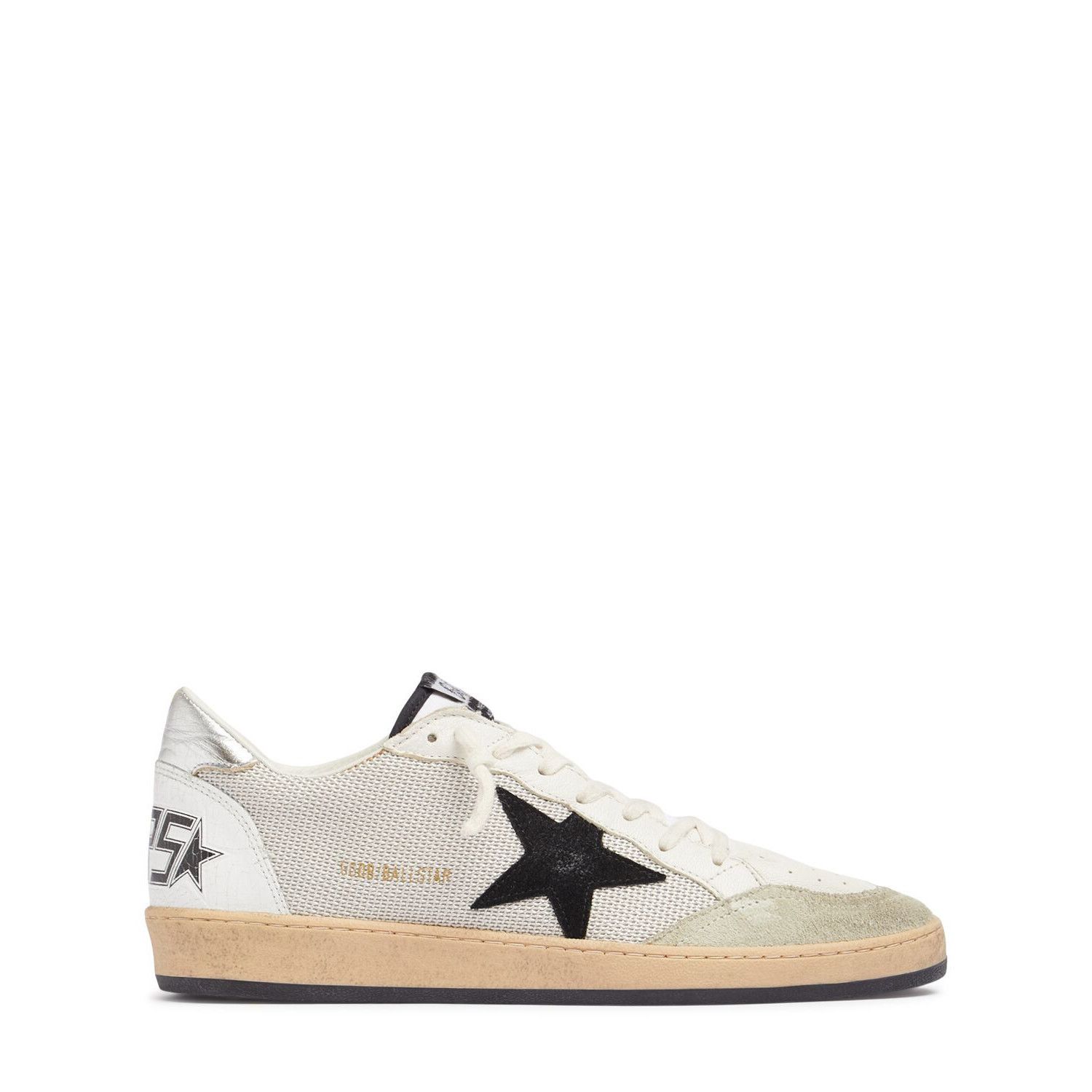 GOLDEN GOOSE Ball Star Men's White/Silver Low Top Sneakers N