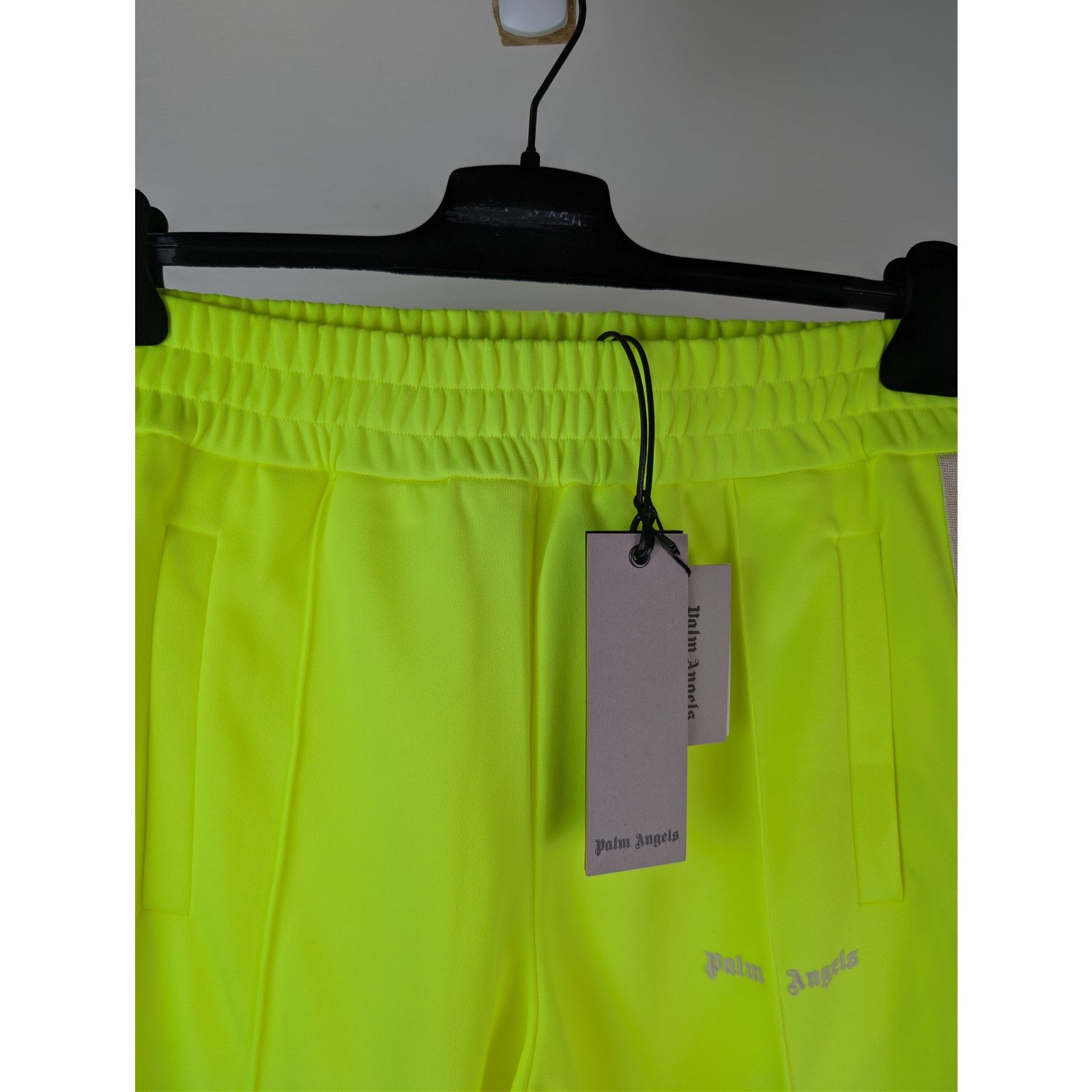 Palm Angels o1rshd1 Classic Logo Track Pants in Yellow Fluo / Off White Size US 32 / EU 48 - 7 Thumbnail