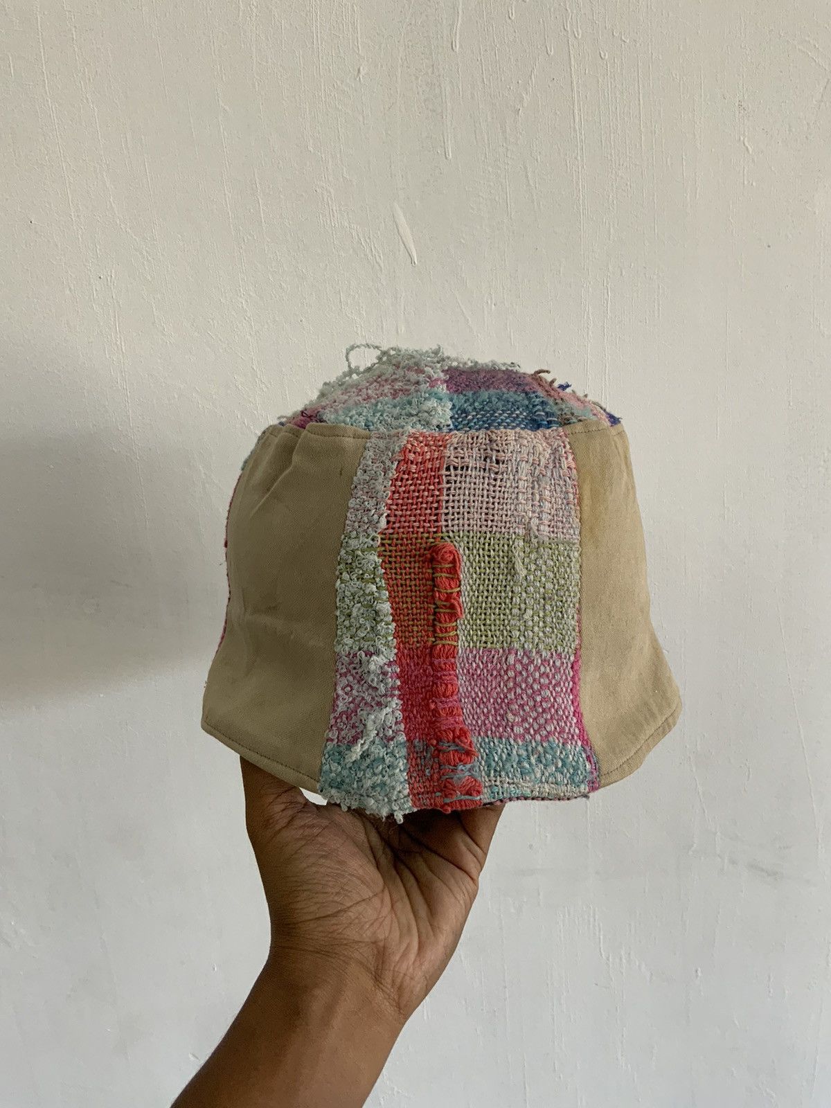 If Six Was Nine Patchwork Crochet Distressed Bucket Hat Size ONE SIZE - 2 Thumbnail