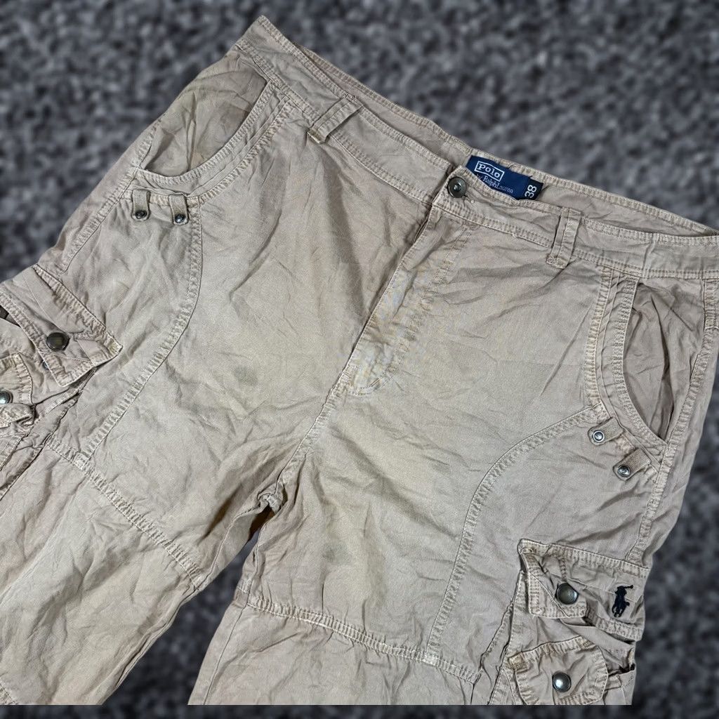 Polo Ralph Lauren VINTAGE 90s Polo Ralph Lauren Cargo Shorts Mens 38 Khaki Blue Military Paratrooper Polo Ralph Lauren Cargo Shorts Mens 38 90s Size US M / EU 48-50 / 2 - 1 Thumbnail