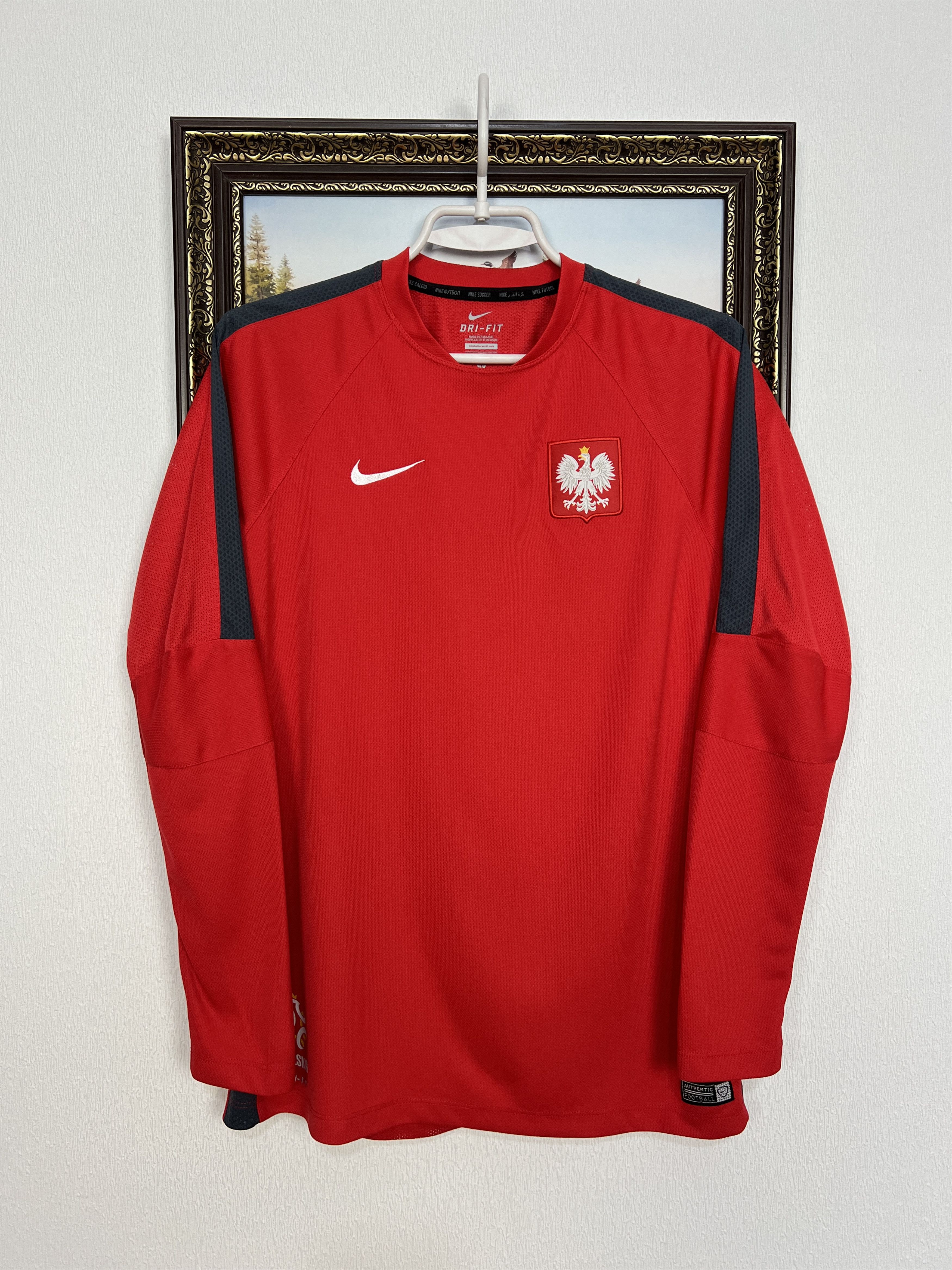 Nike Poland Football Sweatshirt Soccer Track Top Slim Fit Size US M / EU 48-50 / 2 - 1 Thumbnail