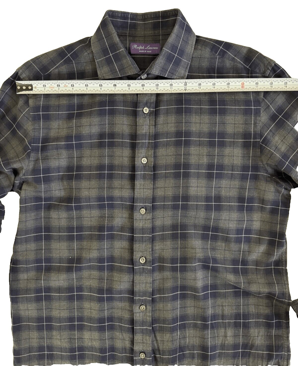 Ralph Lauren Purple Label Ralph Lauren Purple Label Green Navy Plaid Button Up 15.5 Size US M / EU 48-50 / 2 - 3 Thumbnail