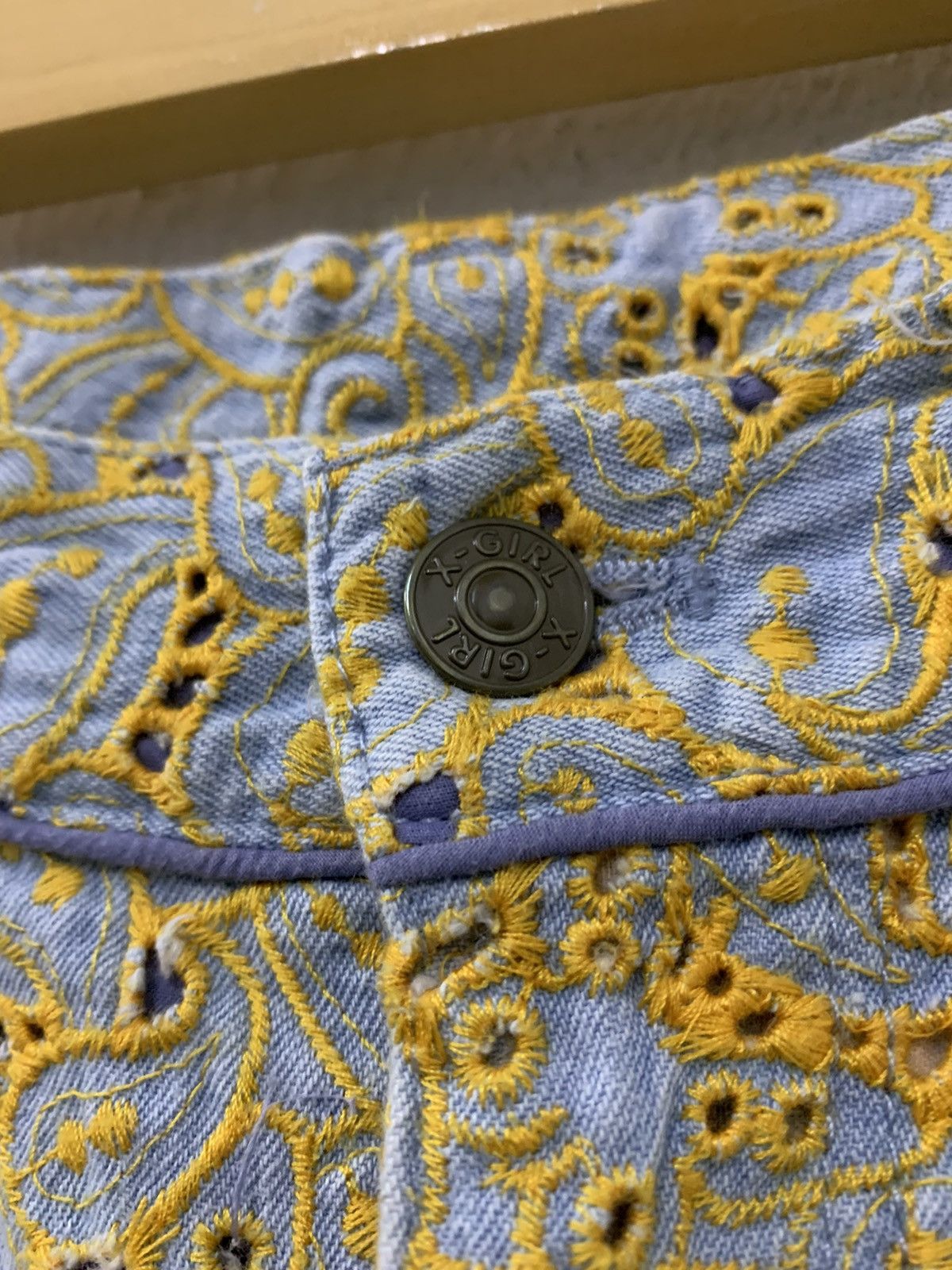 X-Girl RARE Carpenter Pants Paisley Embroidery Size 28" / US 6 / IT 42 - 4 Thumbnail