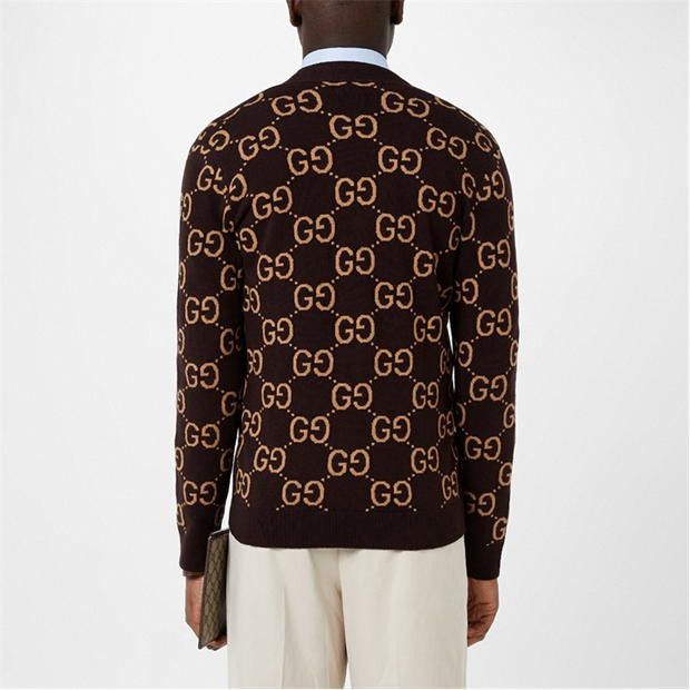Gucci Monogram Jacquard Cardigan Size US L / EU 52-54 / 3 - 3 Thumbnail