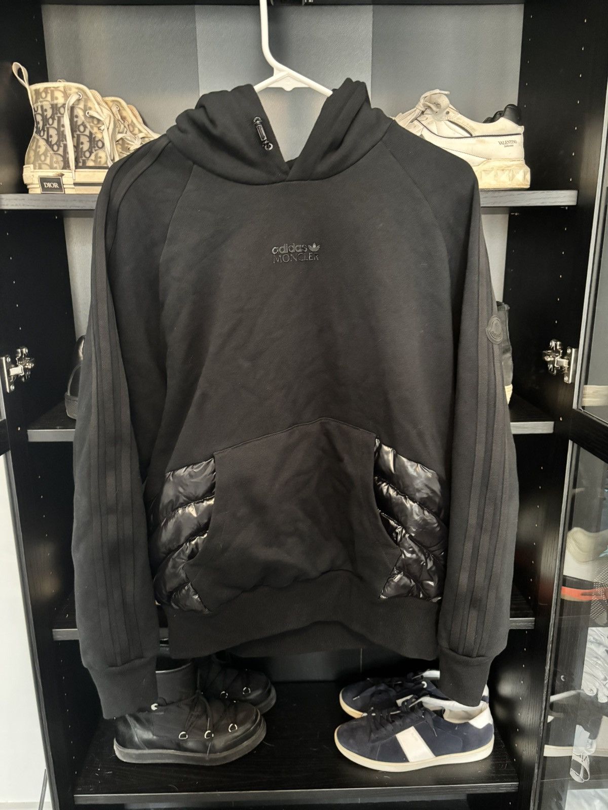 Adidas × Moncler Moncler Genius x Adidas Down Panel Jersey Hoodie Black Size US S / EU 44-46 / 1 - 1 Thumbnail