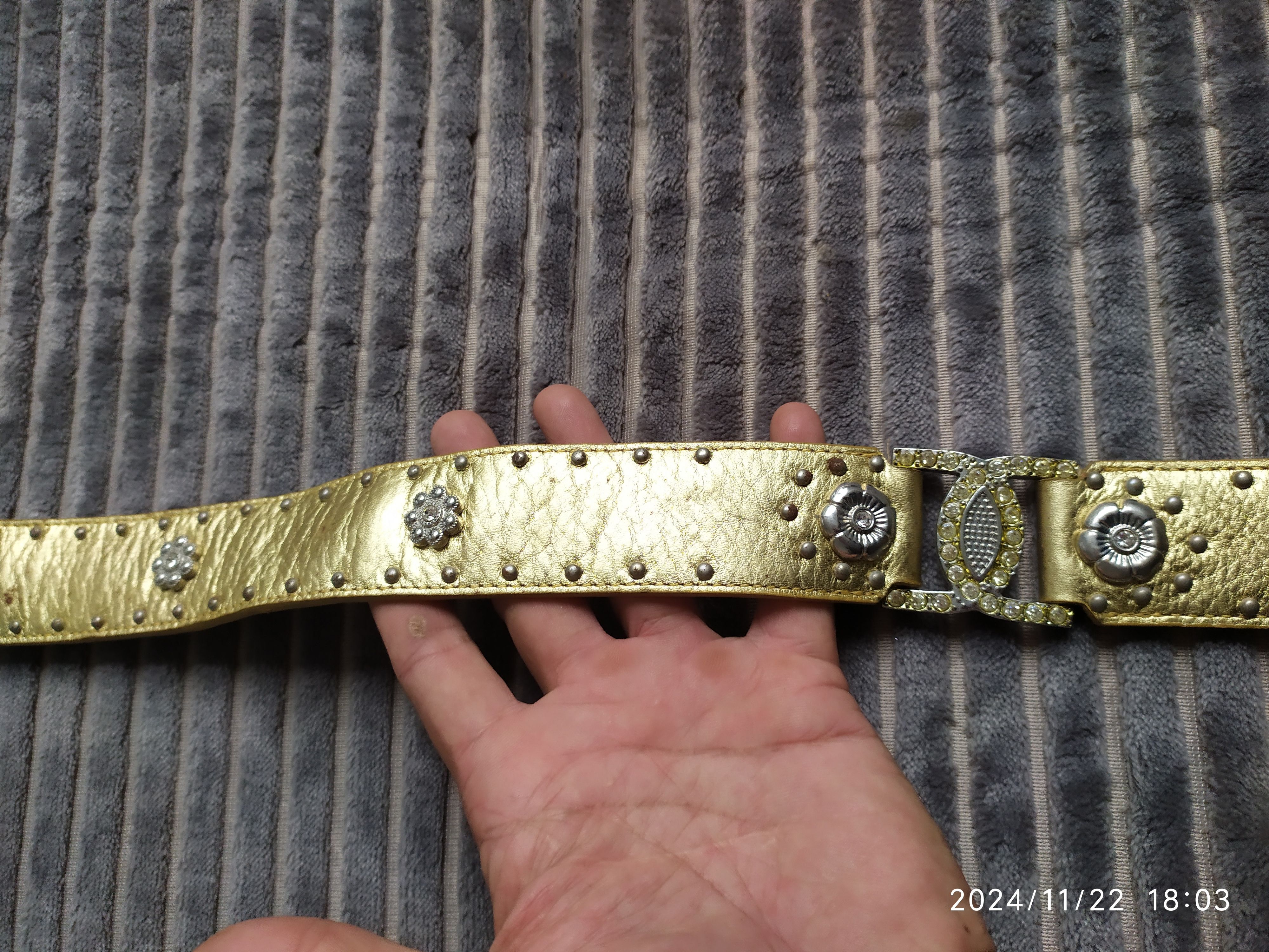 If Six Was Nine × Japanese Brand × Le Grande Bleu (L.G.B.) Japanese crystal Gold belt Size ONE SIZE - 10 Thumbnail