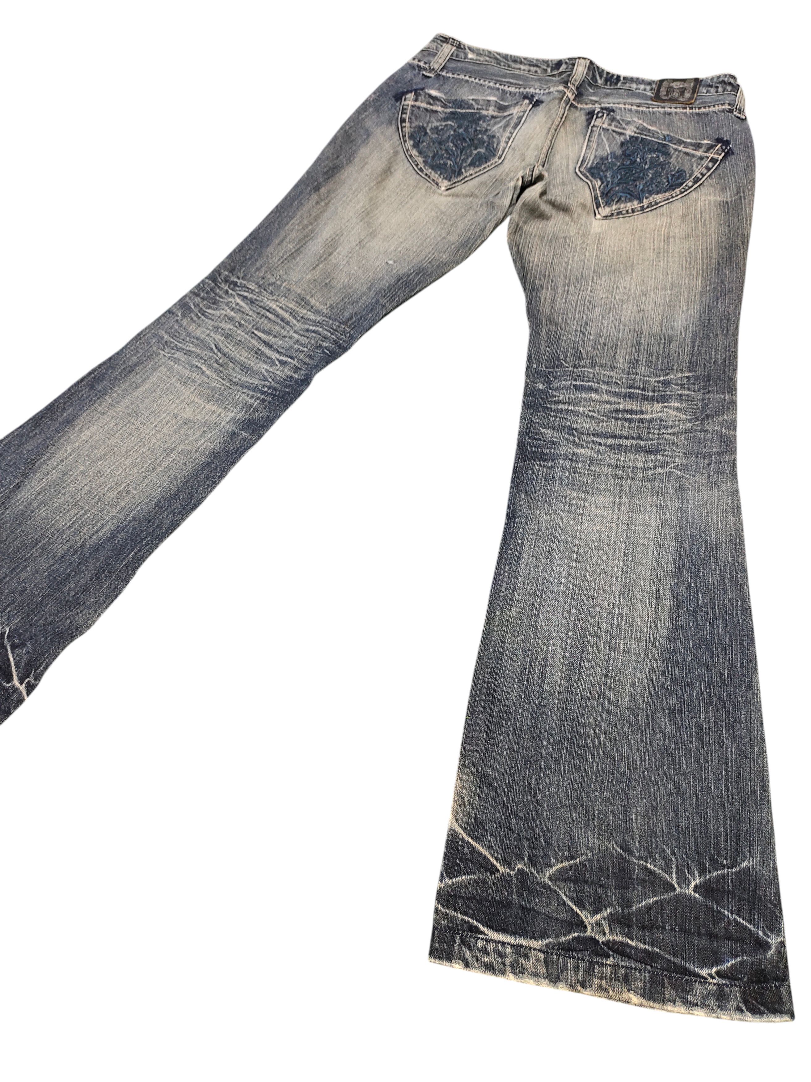 Le Grande Bleu (L.G.B.) Flare Jeans True Brit Embroidered Denim Bootcut Low Rise Size US 30 / EU 46 - 1 Thumbnail