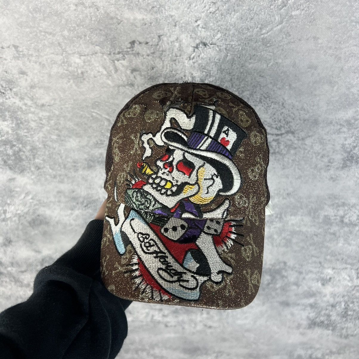 Ed Hardy Ed Hardy Christian Audigier Skull Vintage Cap Y2K Size ONE SIZE - 2 Thumbnail