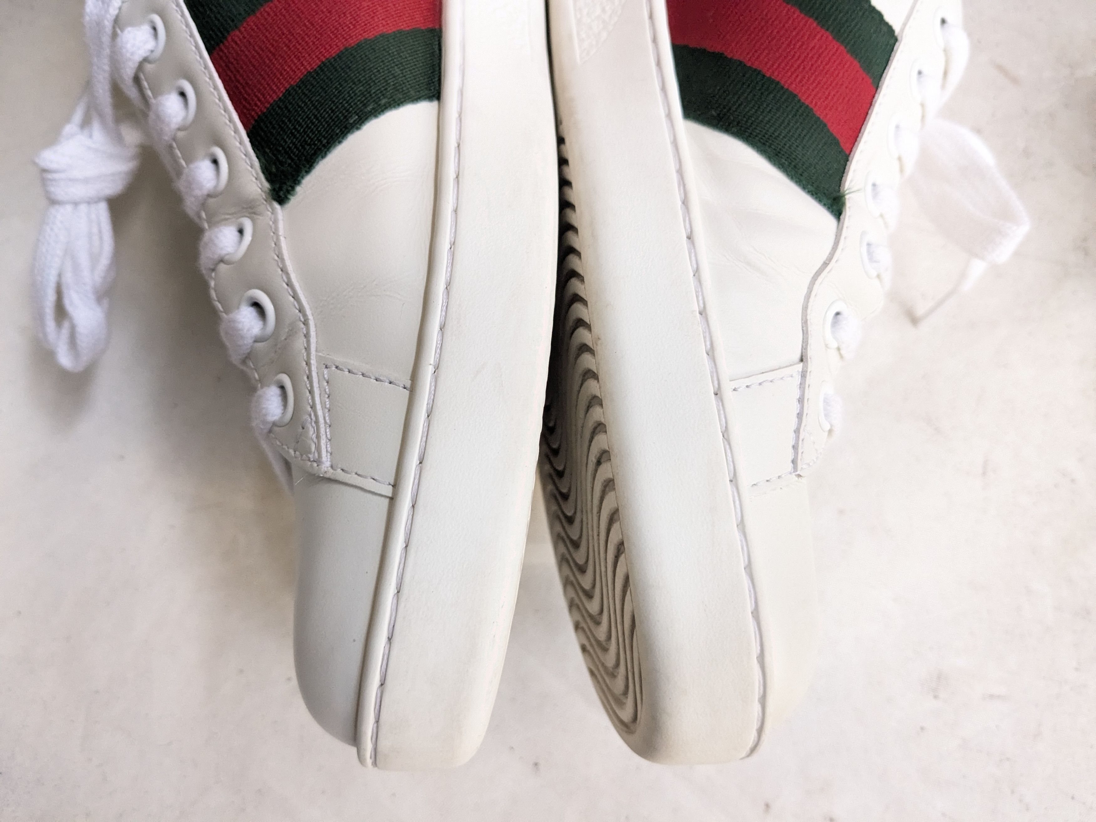 Gucci Gucci Ace White Bee Leather 8 Low Tops Web Elastic Size US 8 / EU 41 - 11 Thumbnail