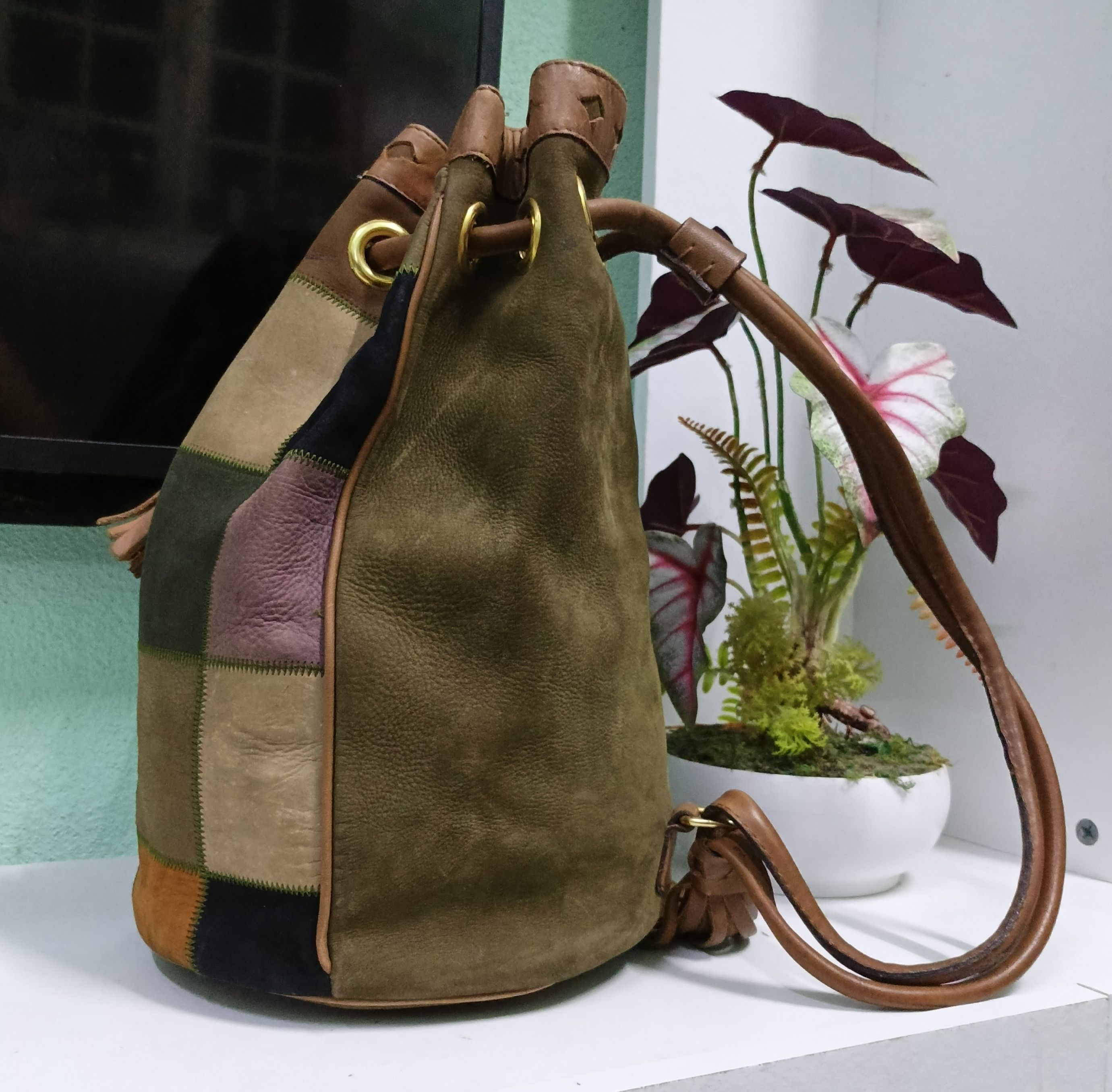 Vintage 🔥FINAL DROP🔥Tre Amore Leather Patchwork Western Bucket Bag Size ONE SIZE - 5 Thumbnail