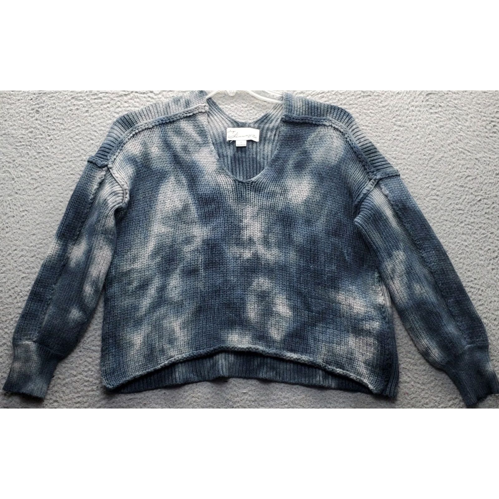 Vintage Havana Vintage Havana Womens Small Multi Tie Dye Crop Sweater V Neck Knit Pullover Raglan Long Sleeve Casual Fall Winter Hoodie? Size S / US 4 / IT 40 - 2 Thumbnail