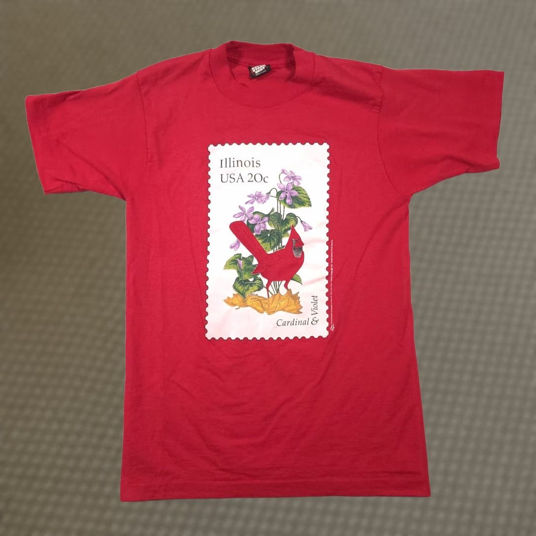 Vintage VINTAGE Screen Stars Best Shirt Mens M Red Illinois Cardinal Violet Tee Size US M / EU 48-50 / 2 - 1 Thumbnail