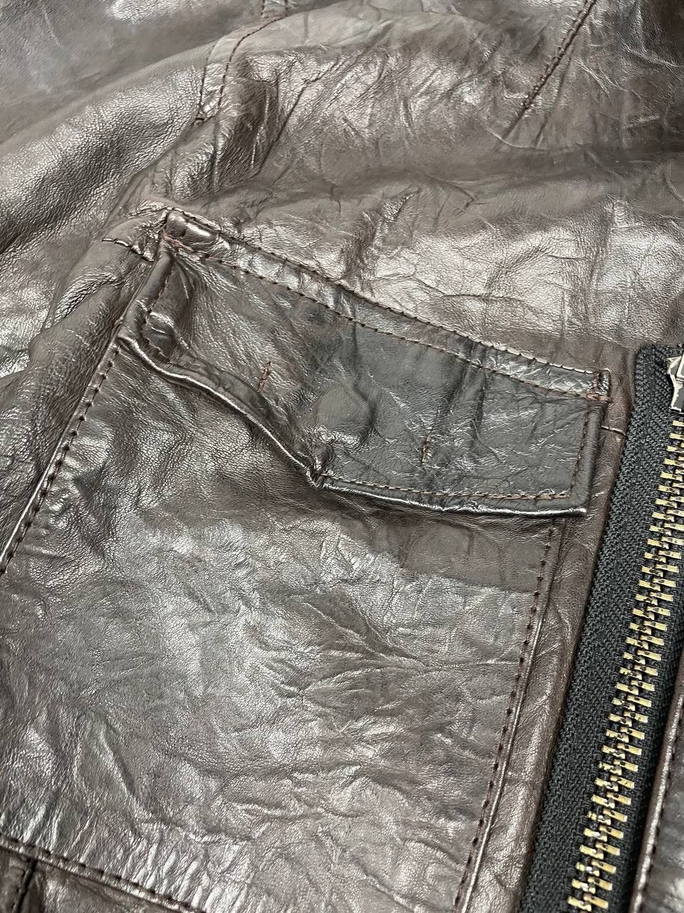 Allsaints Allsaints Enemy Leather Shirt Jacket Brown Men Size M Size US M / EU 48-50 / 2 - 6 Thumbnail